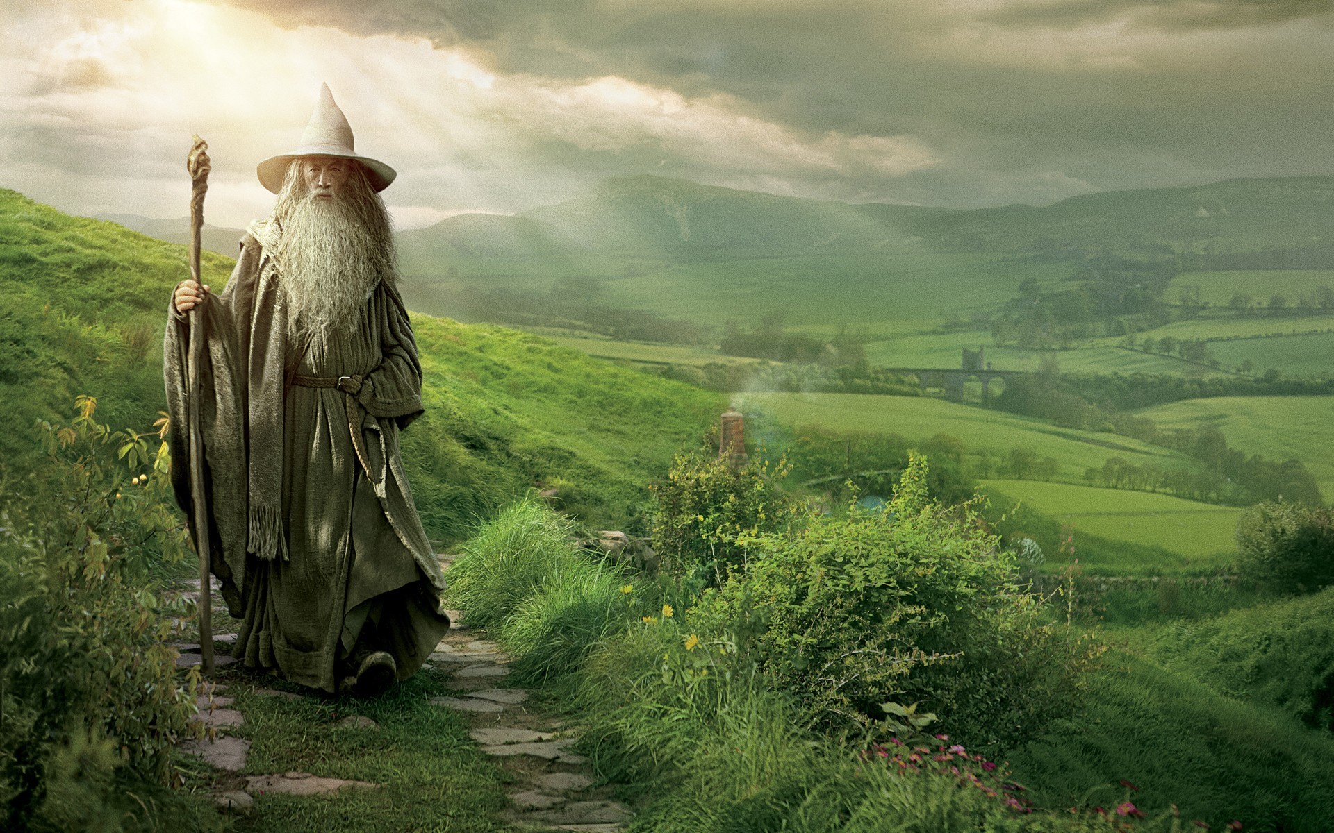 Gandalf, La Contea, Il Signore degli Anelli, Colline verdi, 1920x1200, immagine di sfondo
