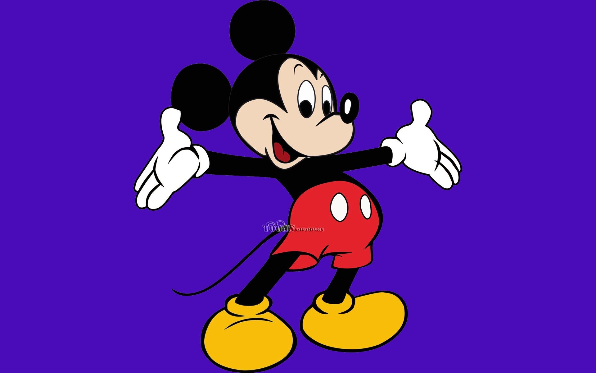 Topolino, Sfondo viola, Full HD, wallpaper per portatile