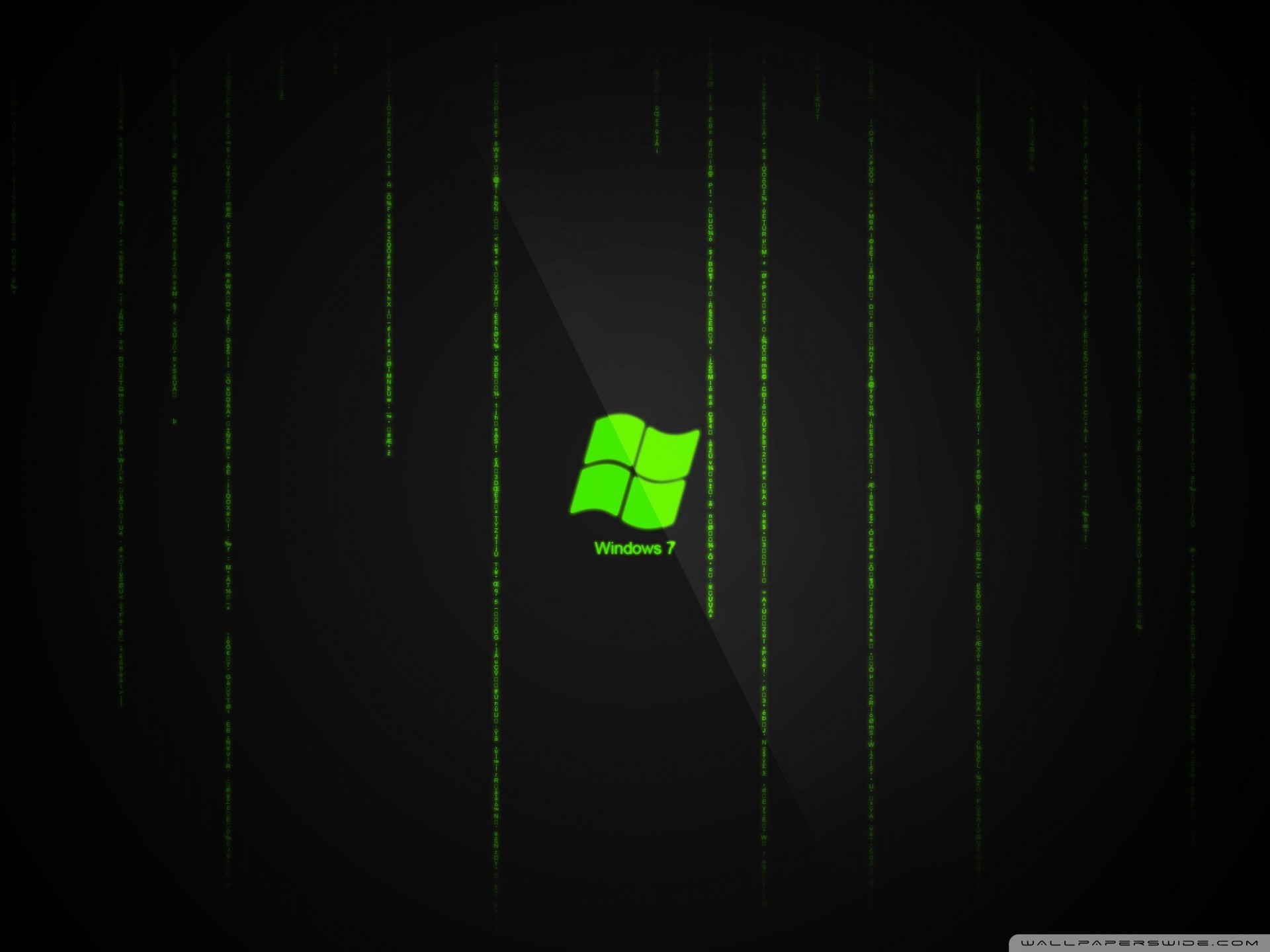 Matrix, Windows 7, Logo Windows, Sfondo nero, Full HD, schermata di blocco iPad
