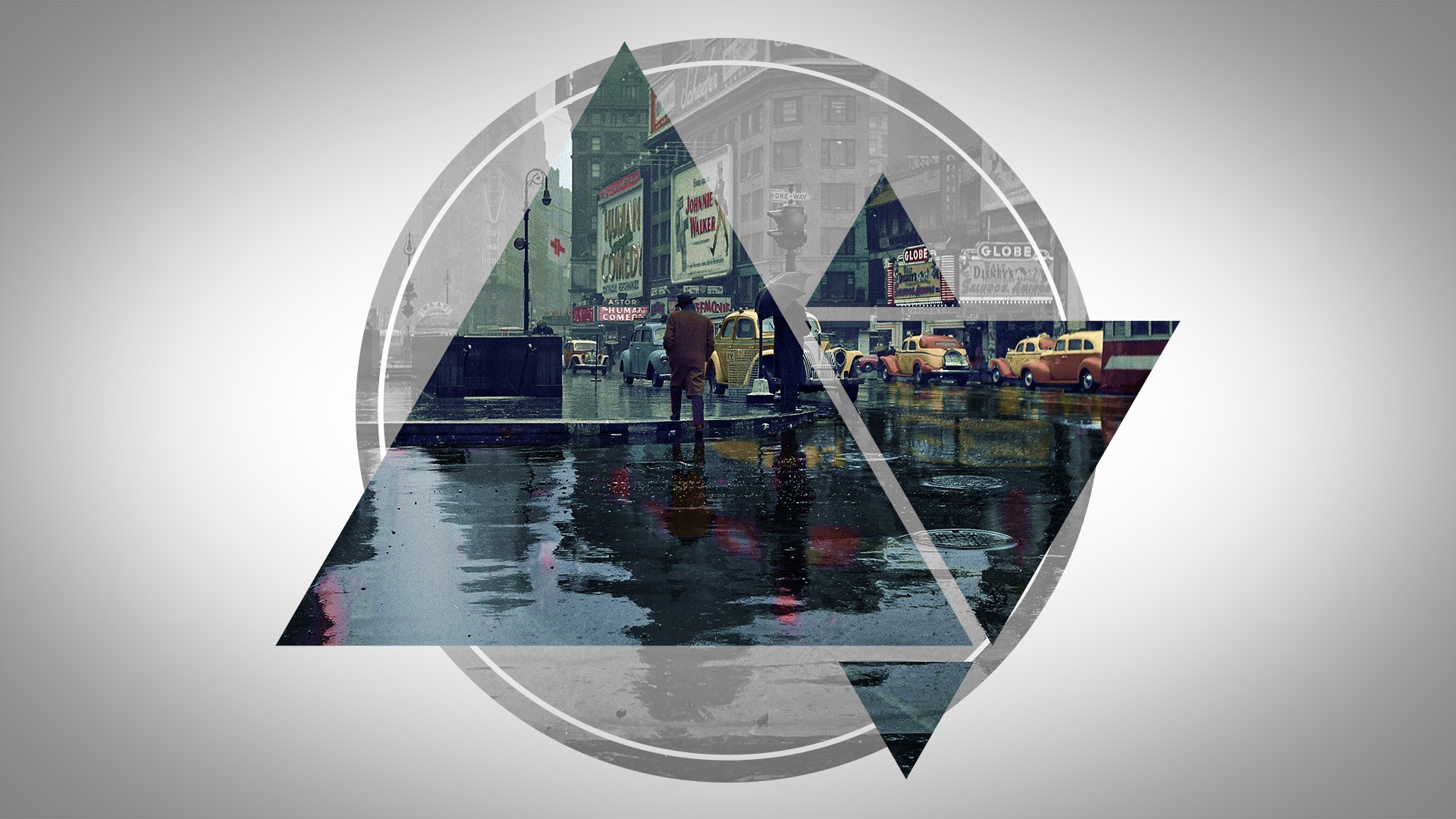Triangoli, Cerchio, Strada cittadina, Geometria, Full HD, sfondo per PC e portatile
