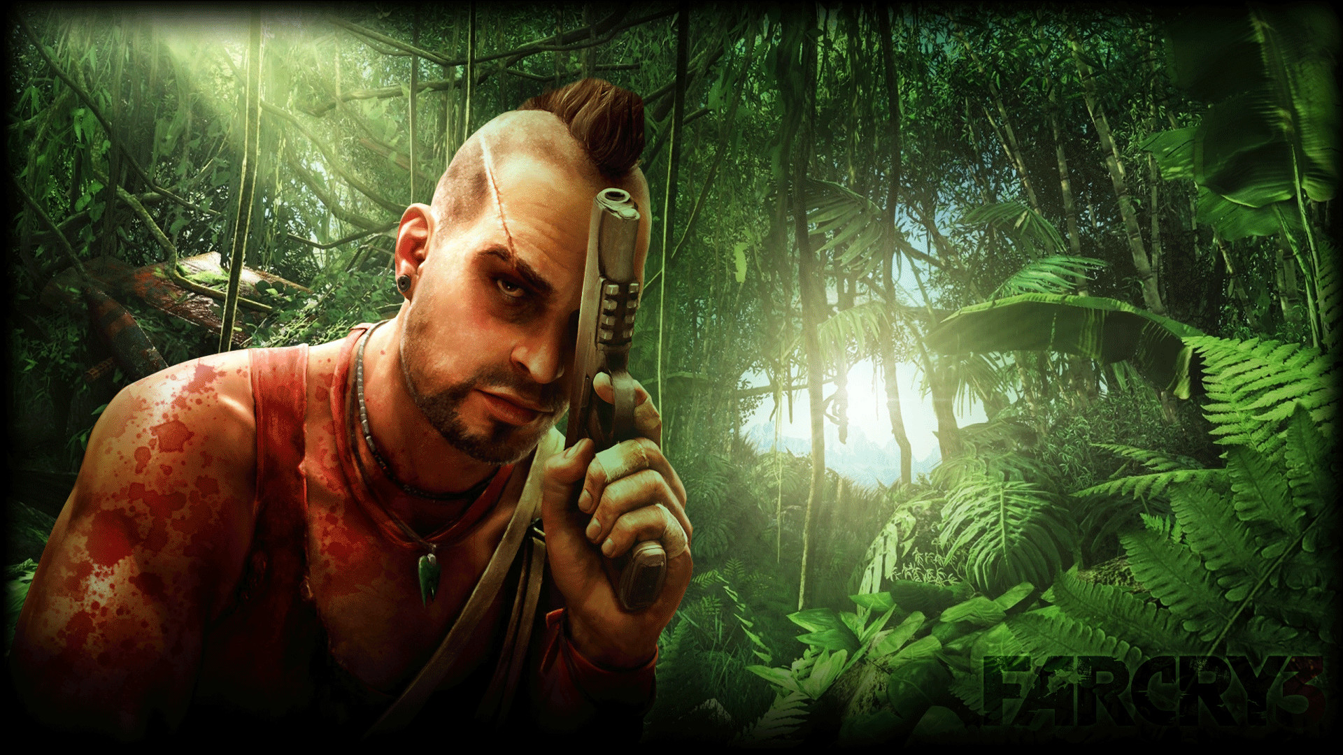 Vaas Montenegro, Far Cry 3, Pistola, Giungla, 1920x1080, wallpaper desktop