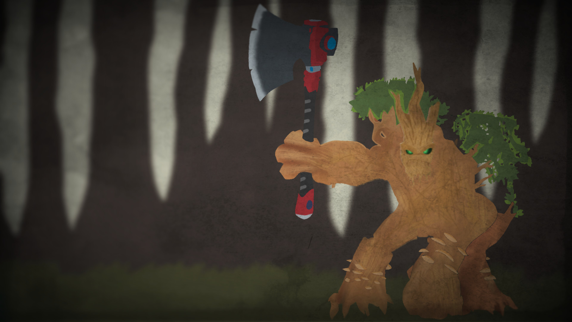 Grover, Paladins, Ascia, Minimalista, Foresta, Full HD, wallpaper per PC