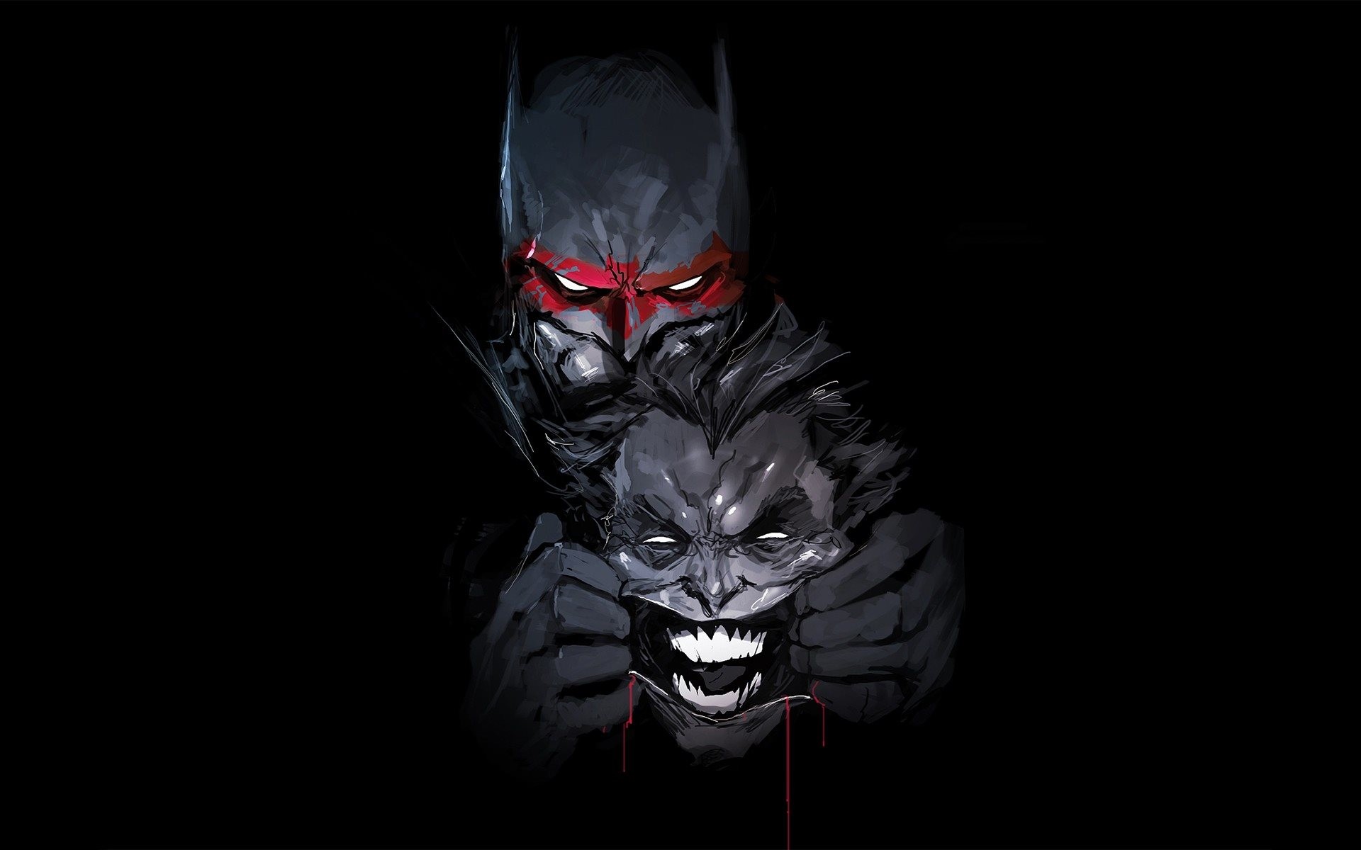 Joker, Batman, Fumetto, Sfondo nero, 1920x1200, wallpaper desktop
