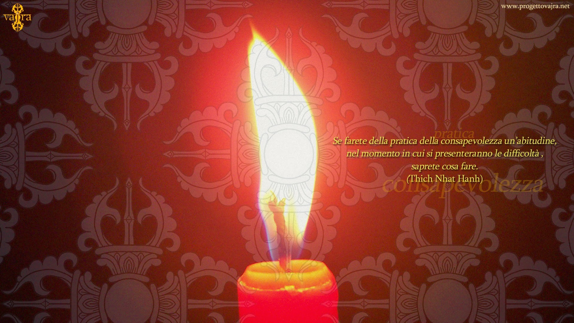 Candela, Fiamma, Citazione, Thich Nhat Hanh, Rosso, 1920x1080, sfondo per PC