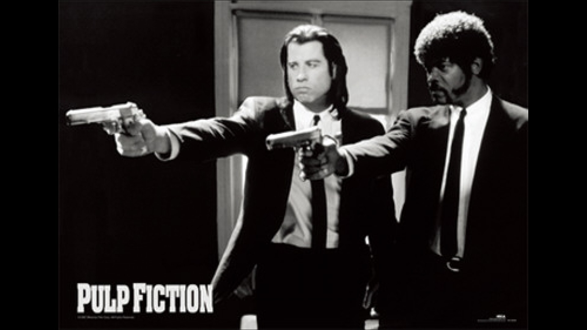 Vincent Vega, Jules Winnfield, John Travolta, Samuel L. Jackson, Bianco e nero, sfondo desktop