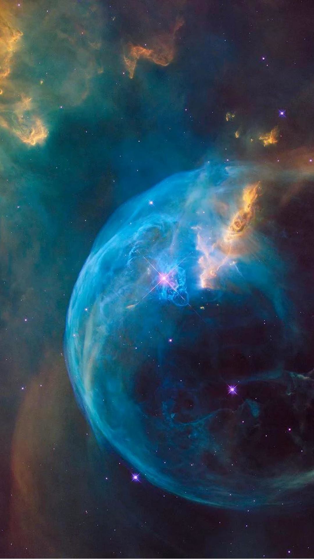 Nebulosa Bolla, Spazio, Verde acqua, Stelle, sfondo per iPhone 5