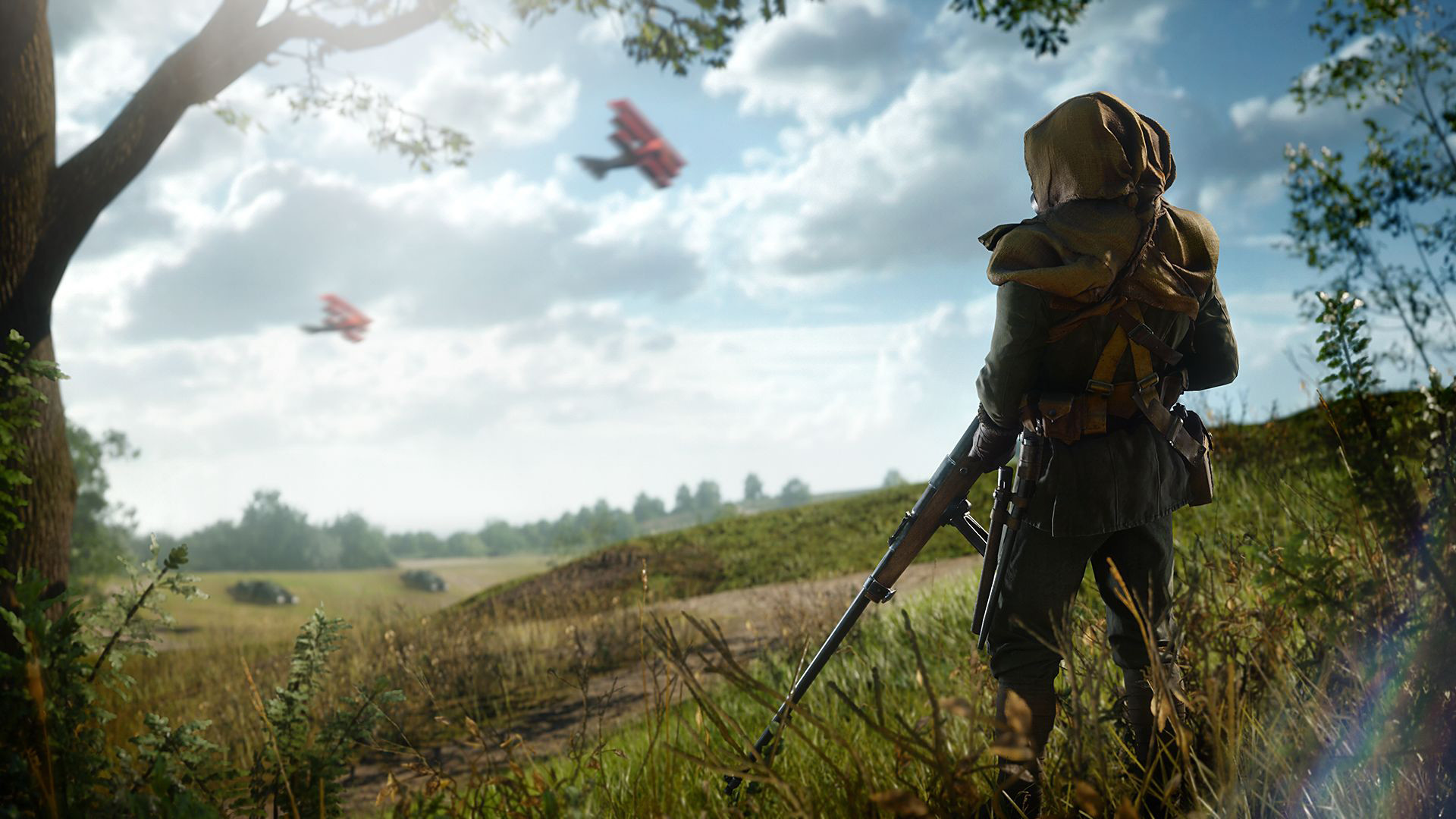 Battlefield 1, Soldato, Fucile, Prato, Barone Rosso, Full HD, sfondo per PC