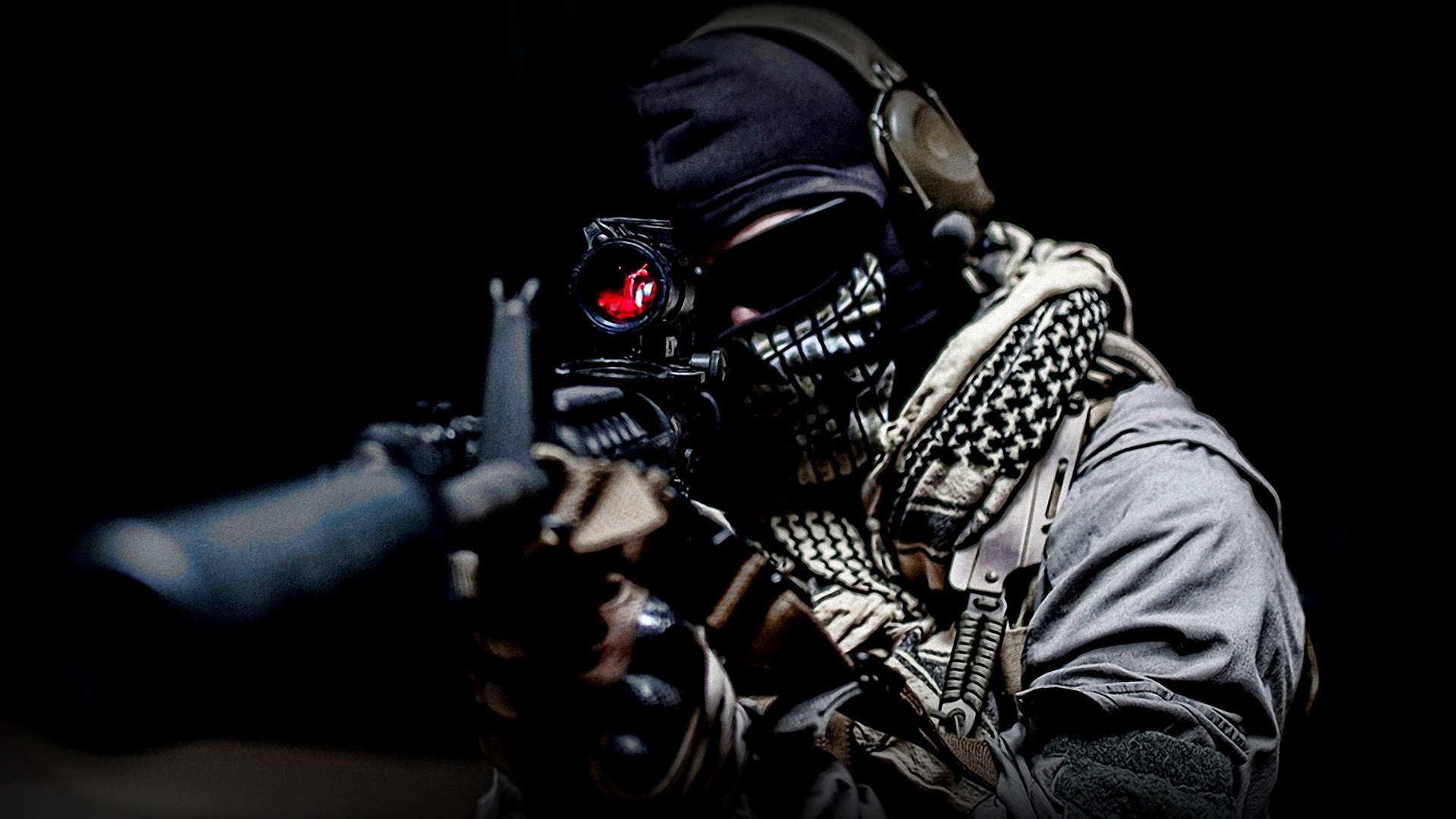 Ghost, Call of Duty: Modern Warfare 2, Cecchino, Passamontagna con teschio, sfondo desktop Full HD