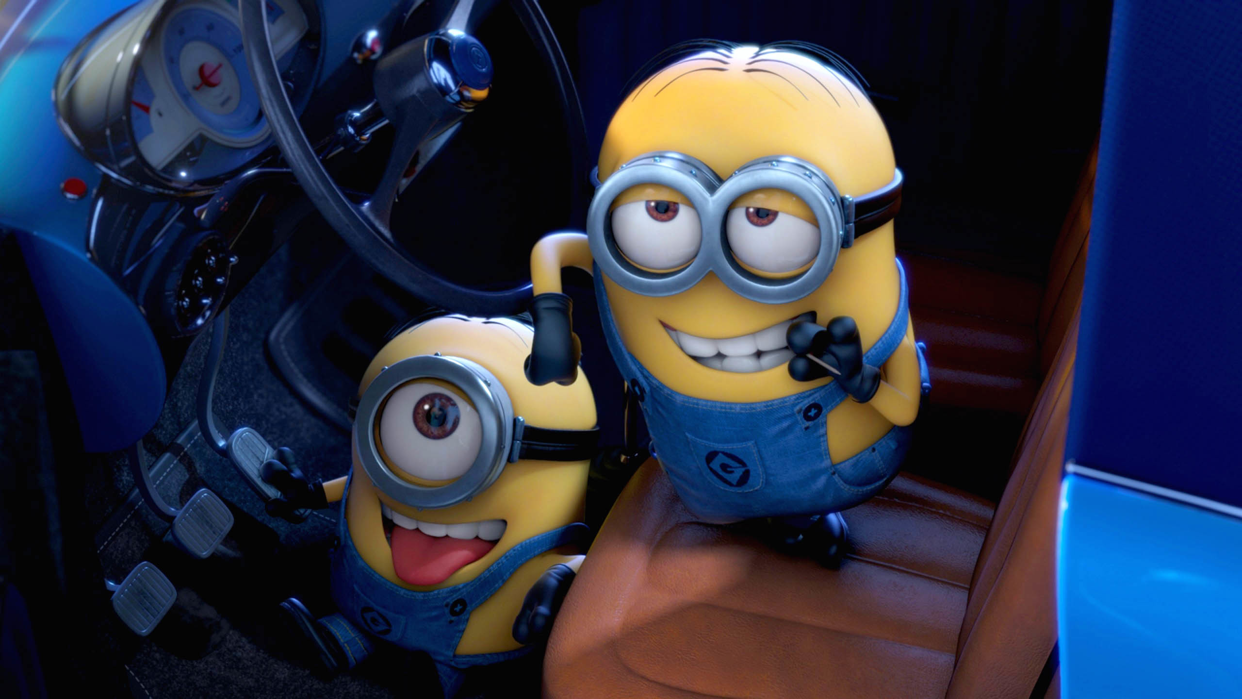 Minion, Automobile, Cattivissimo me, Interno auto, 2K 1440p, sfondo desktop