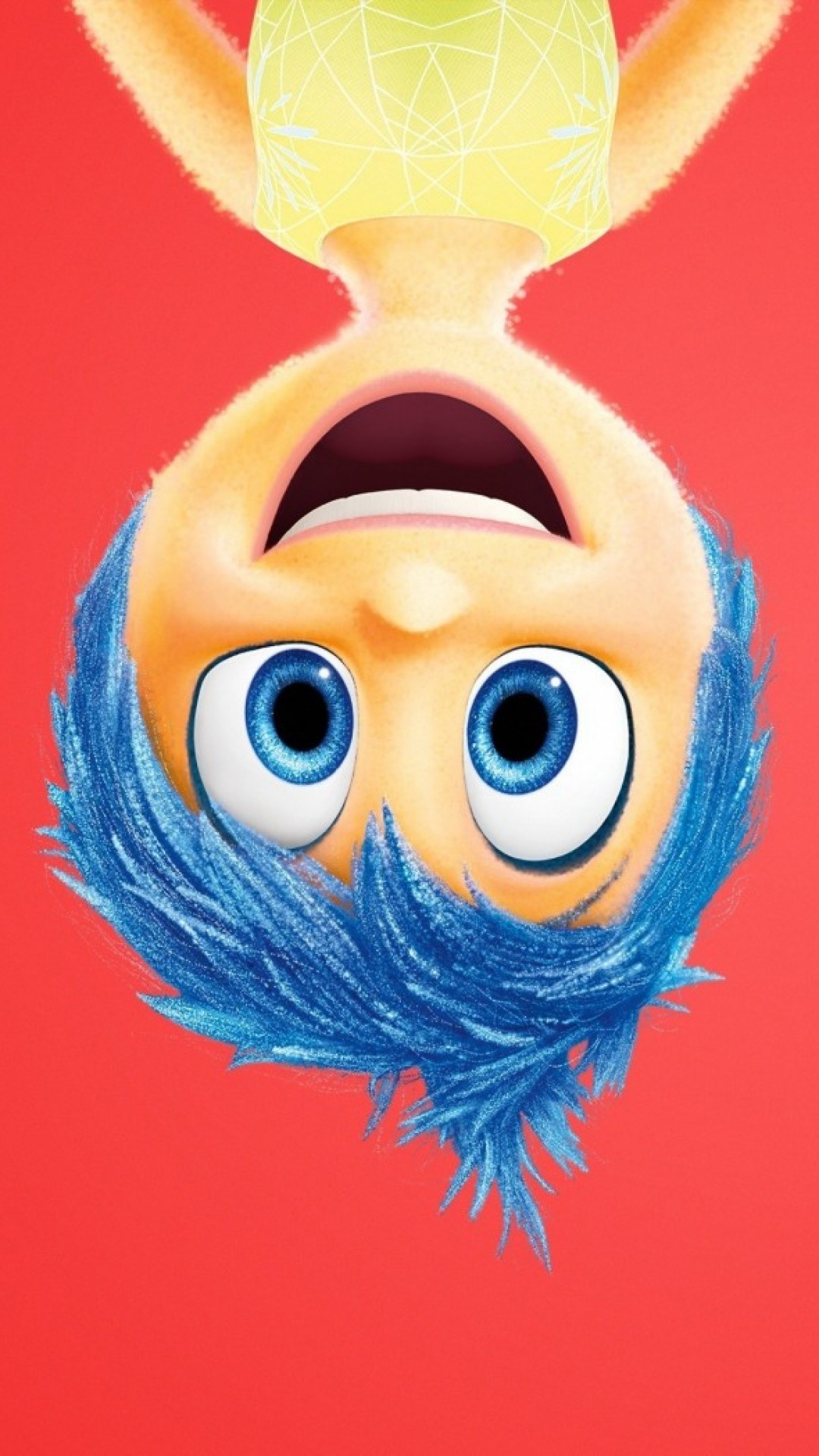 Gioia, Inside Out, Sottosopra, Sfondo rosso, Primo piano, Full HD, schermata di blocco del cellulare