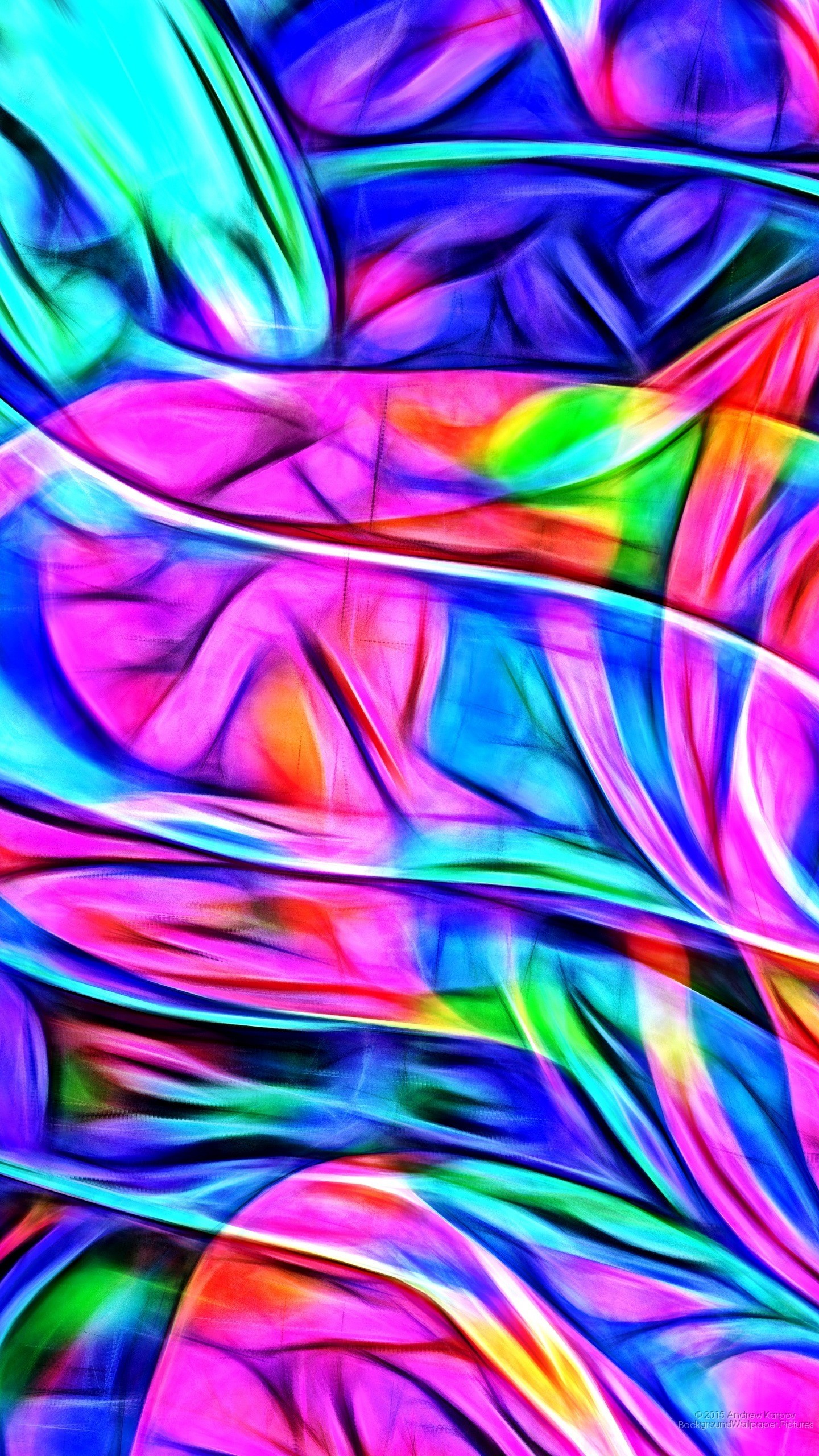 Astratto, Colori neon, Pennellate, QHD+, sfondo verticale per cellulare