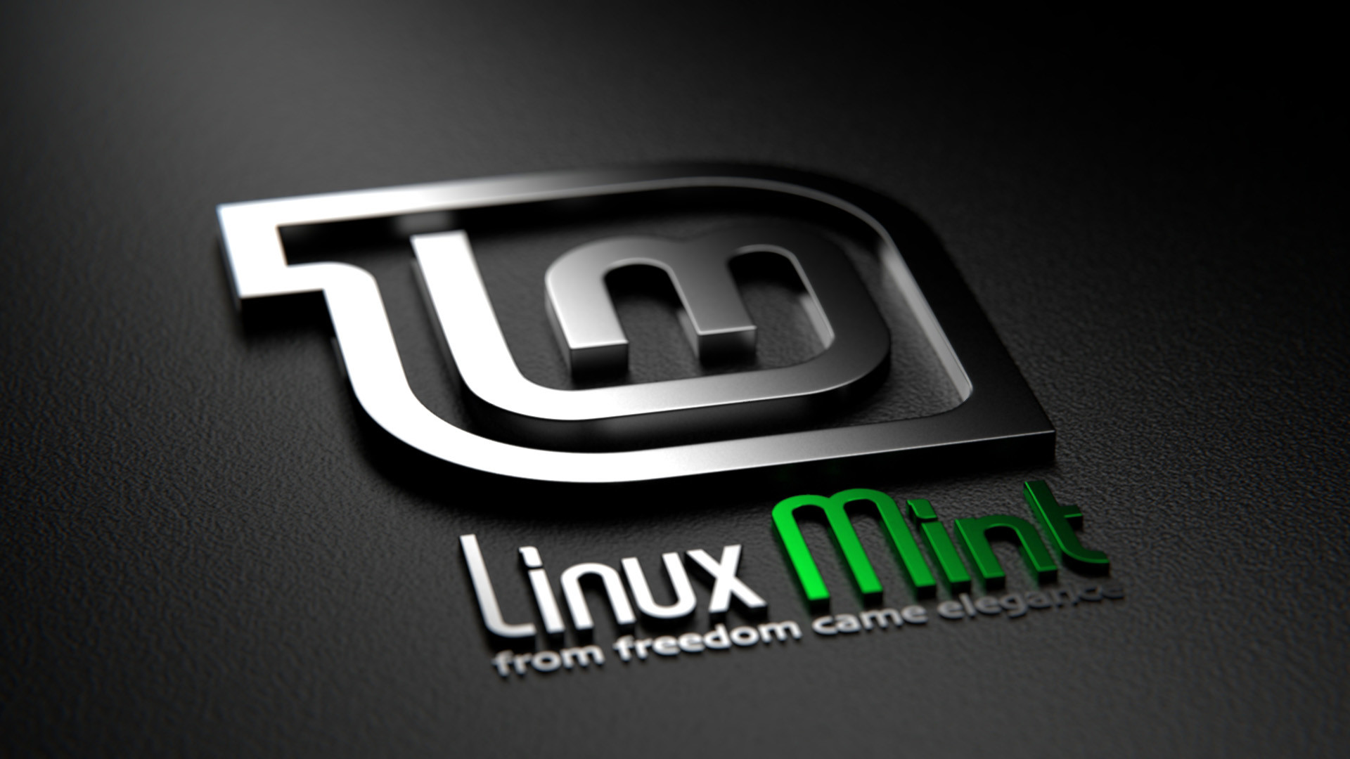 Linux Mint, Logo, Rendering 3D, Sfondo nero, 1920x1080, wallpaper desktop