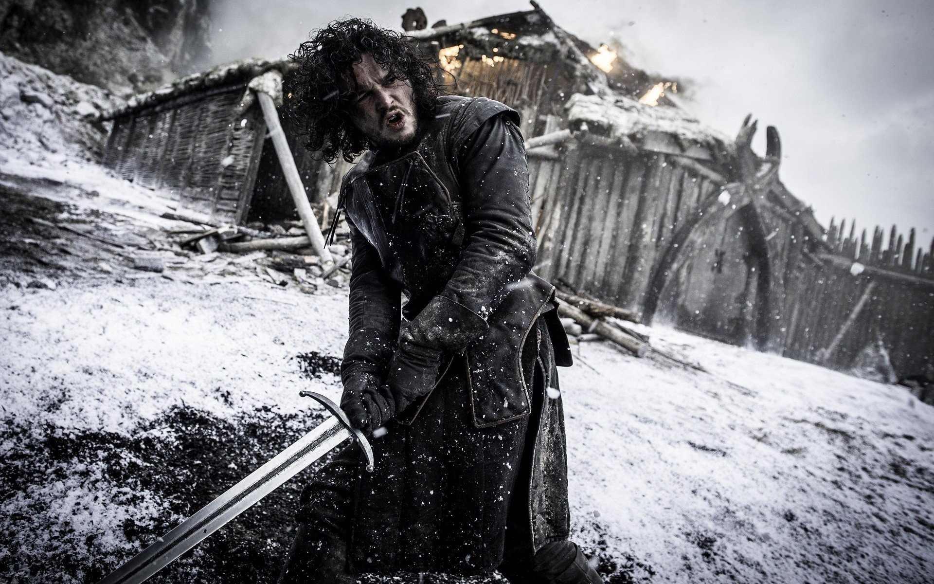 Jon Snow, Kit Harington, Il Trono di Spade, Aspra Dimora, Neve, 1920x1200, sfondo MacBook Pro