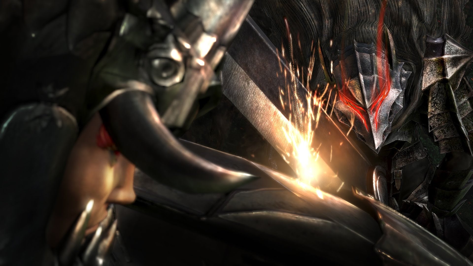 Gatsu, Armatura del Berserker, Berserk, Scintille, Primo piano, Full HD, sfondo per portatile