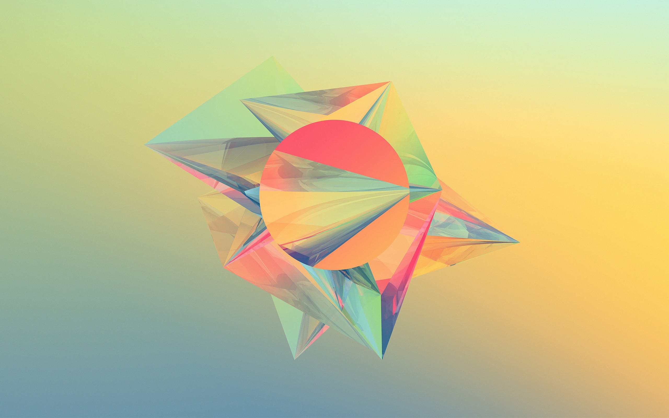 Forma geometrica, Low poly, Pastello, 16:10 2K, sfondo widescreen