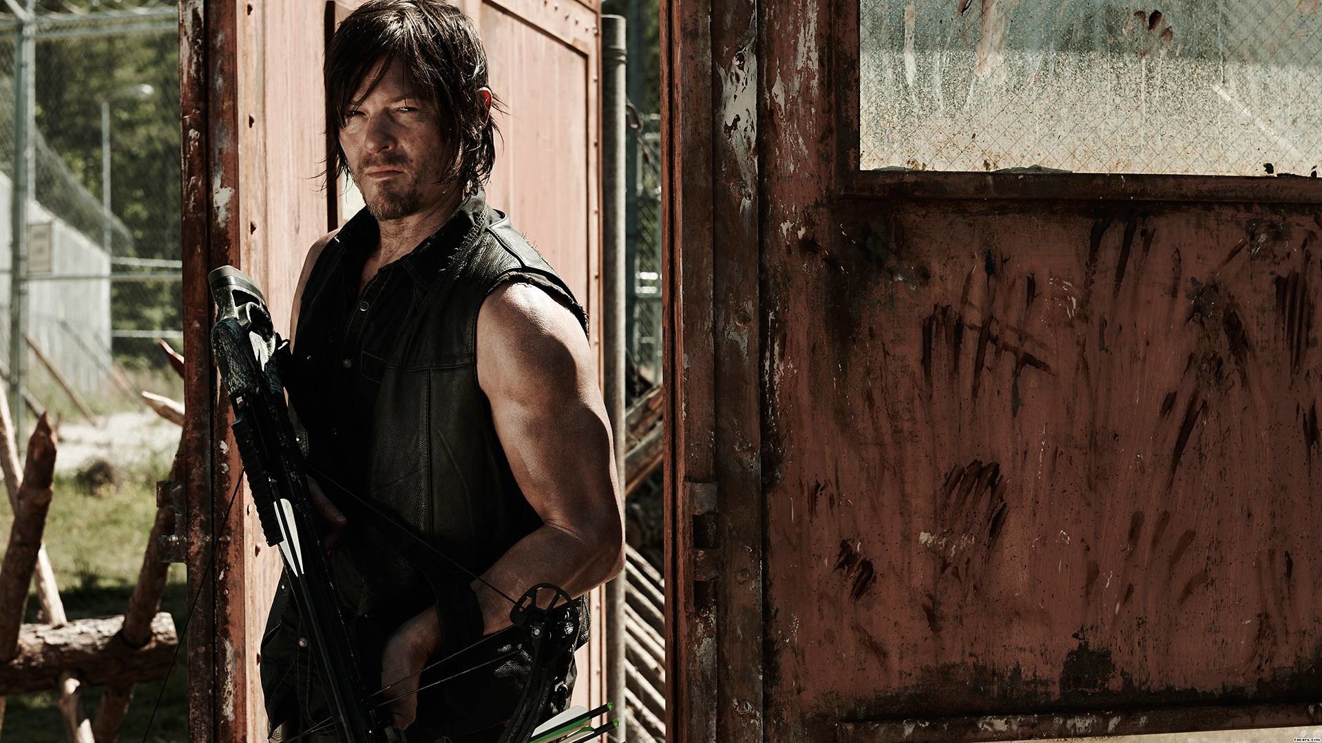 Daryl Dixon, Norman Reedus, The Walking Dead, Balestra, Vagone arrugginito, sfondo Full HD per computer