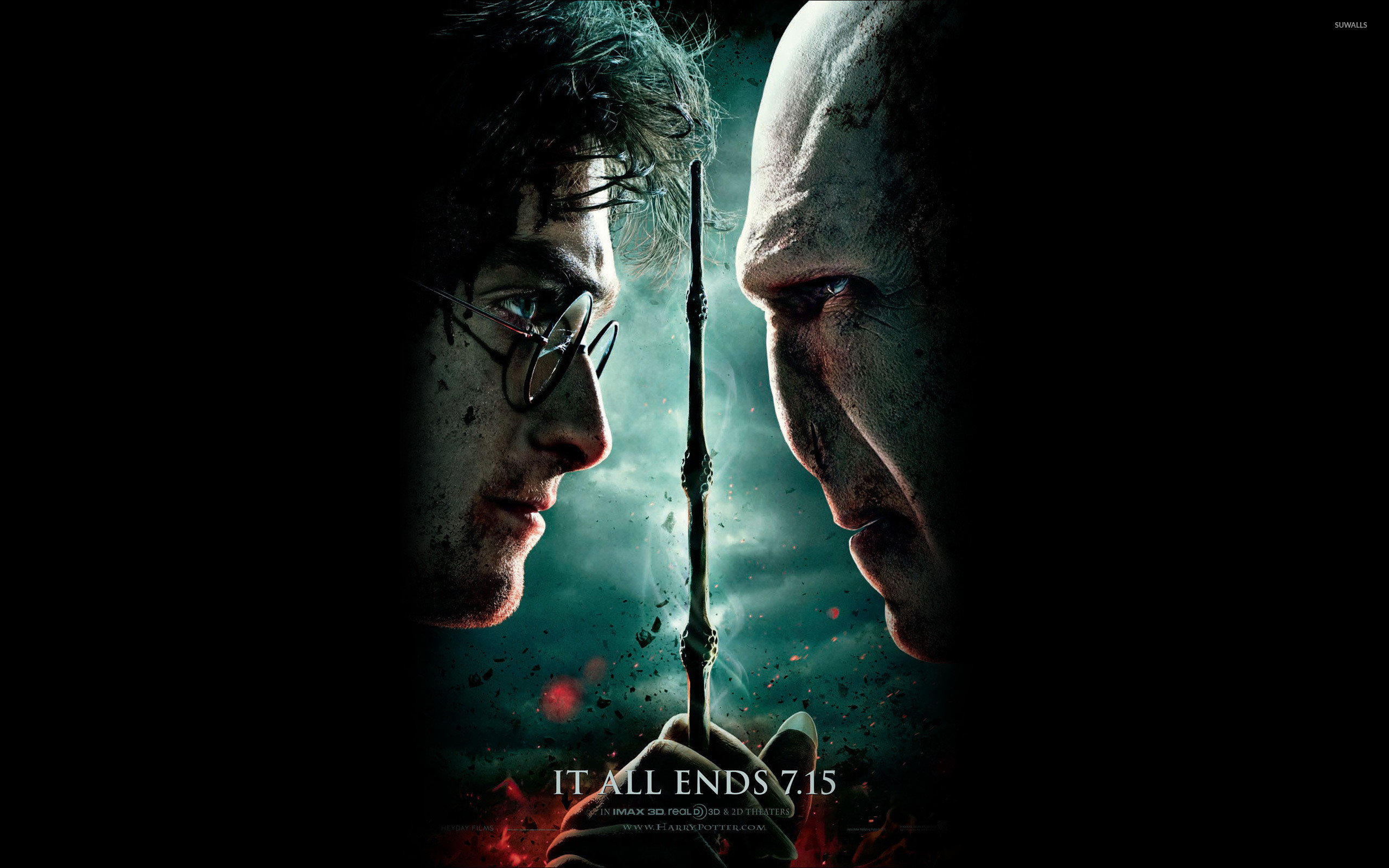 Harry Potter e i Doni della Morte - Parte 2, Harry Potter, Lord Voldemort, Bacchetta di Sambuco, sfondo 1600p