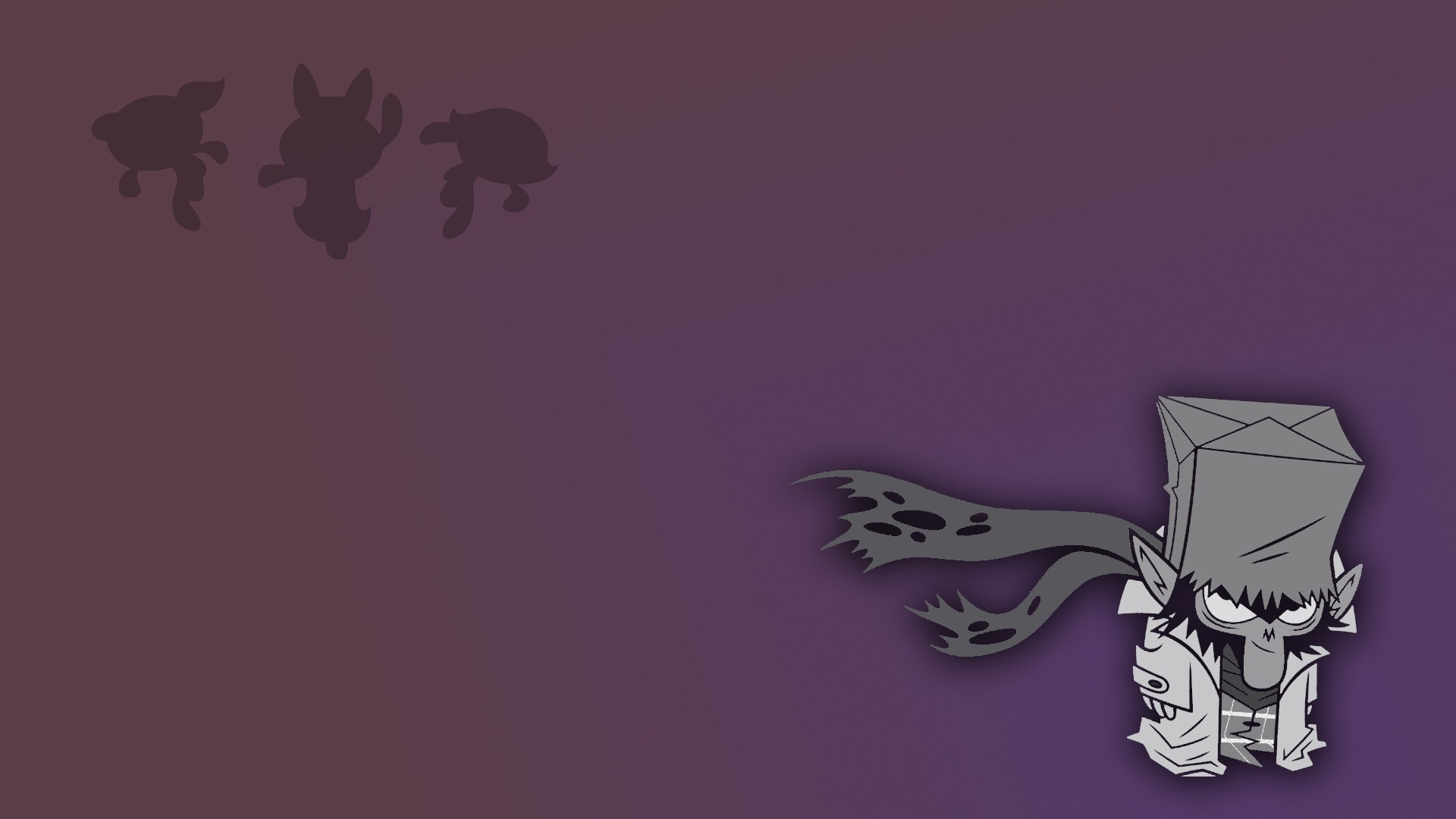 Superchicche, Sfondo viola, Minimalismo, Personaggio cartoon, Full HD, wallpaper desktop