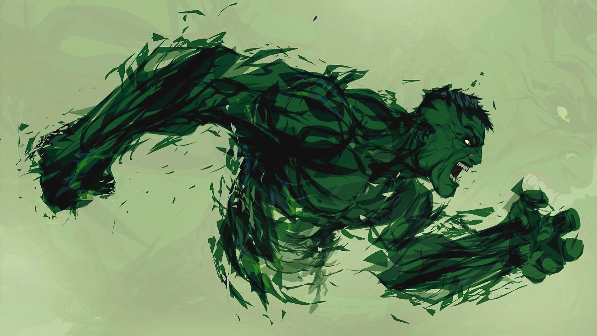 Hulk, Marvel, Supereroe, Verde, Arte digitale, Full HD, sfondo per PC