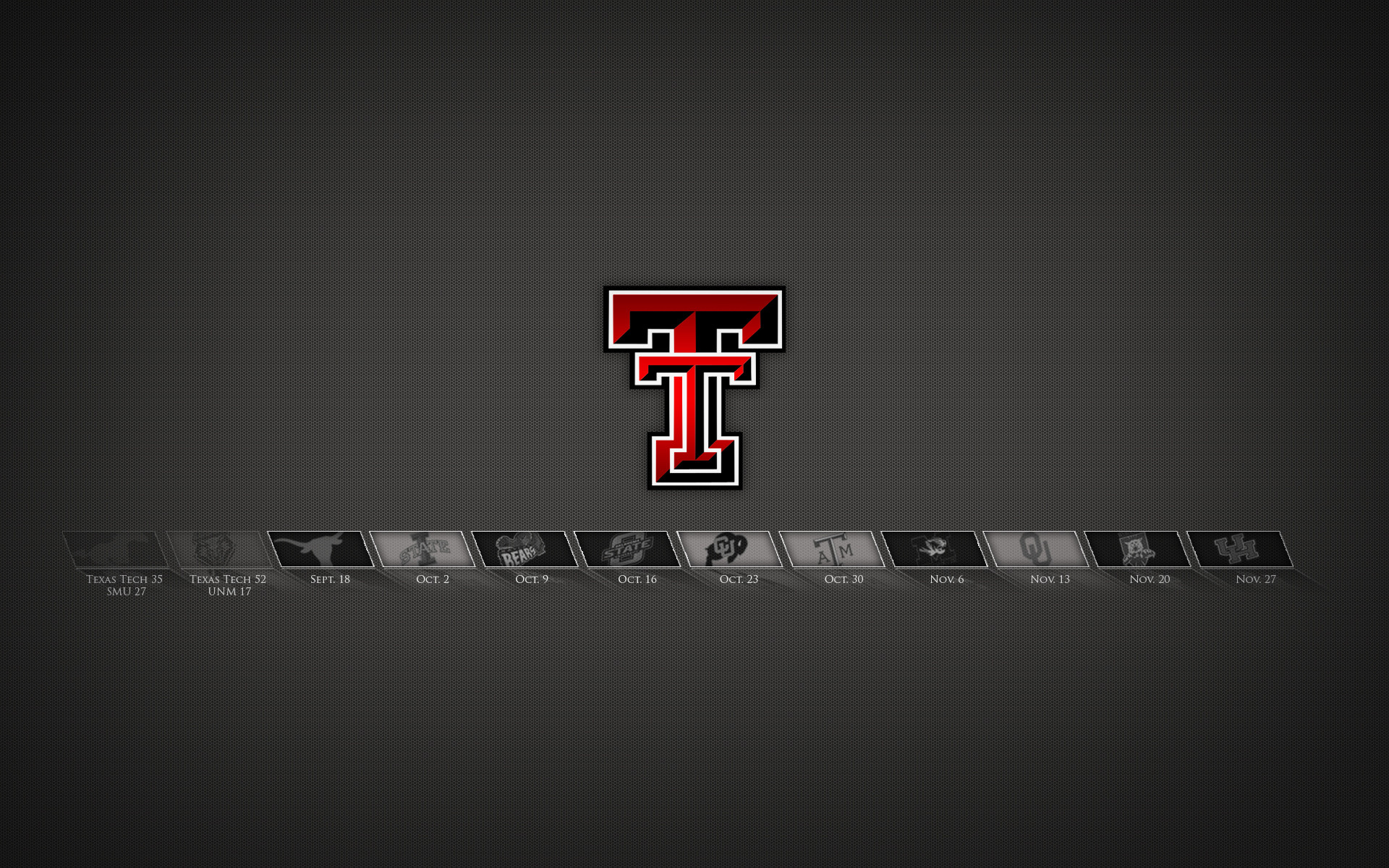 Texas Tech Red Raiders, Logo, Sfondo grigio, 16:10 Full HD, wallpaper widescreen