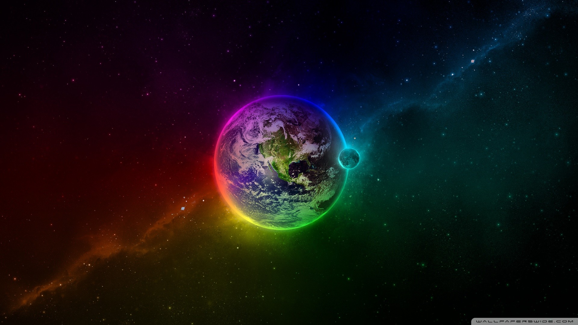 Terra, Pianeta, Arcobaleno, Spazio, 1920x1080, immagine di sfondo