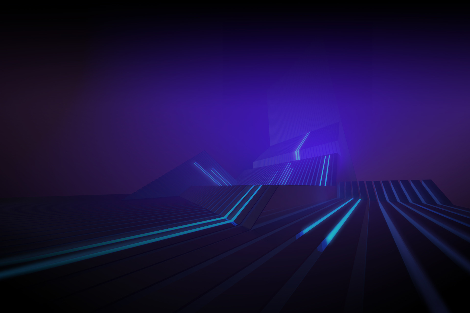 Astratto, Linee di luce, Viola, Neon, Fantascienza, sfondo desktop Windows 10