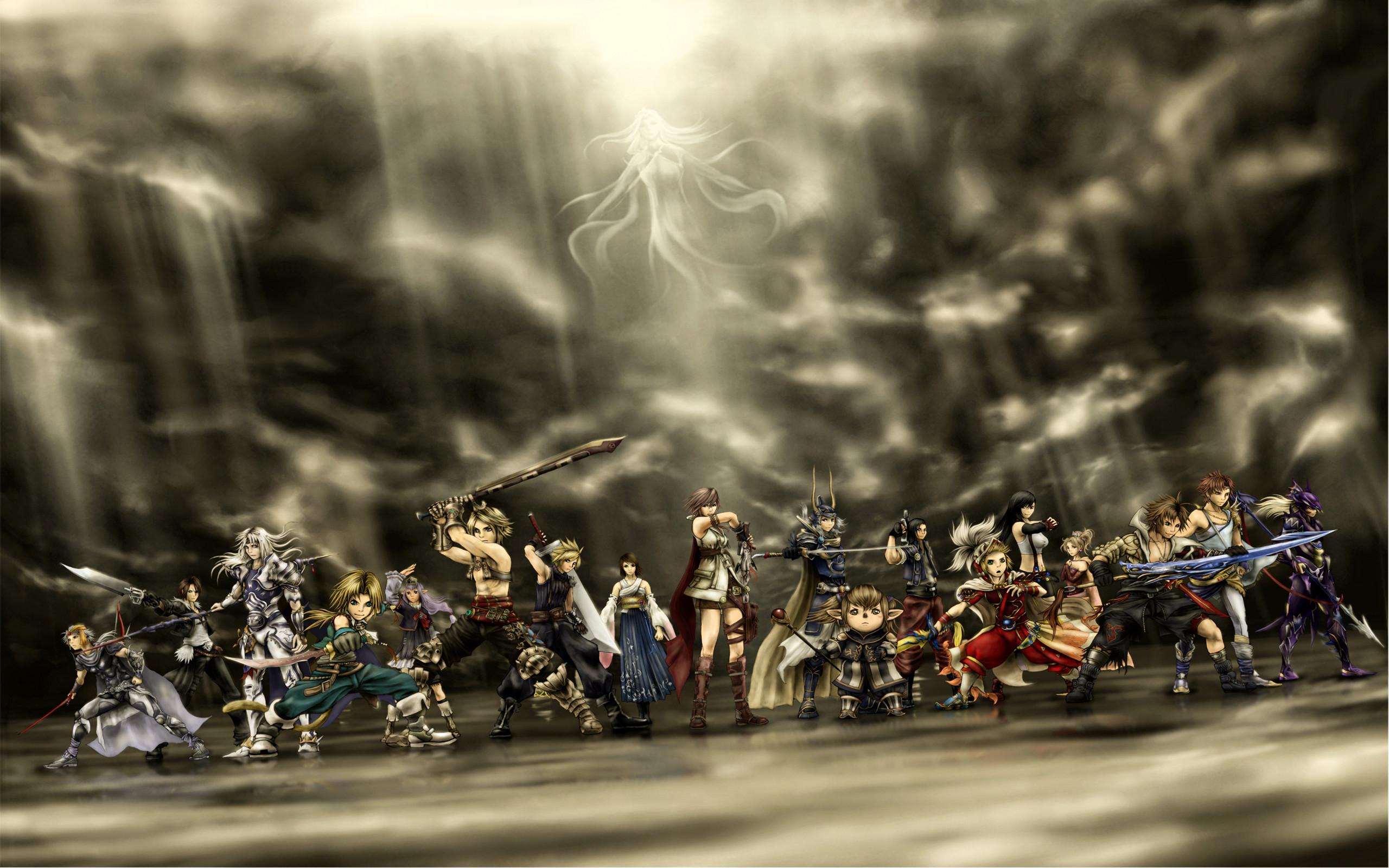 Dissidia Final Fantasy, Final Fantasy, Eroi, Raggi di luce, 2560x1600, immagine di sfondo