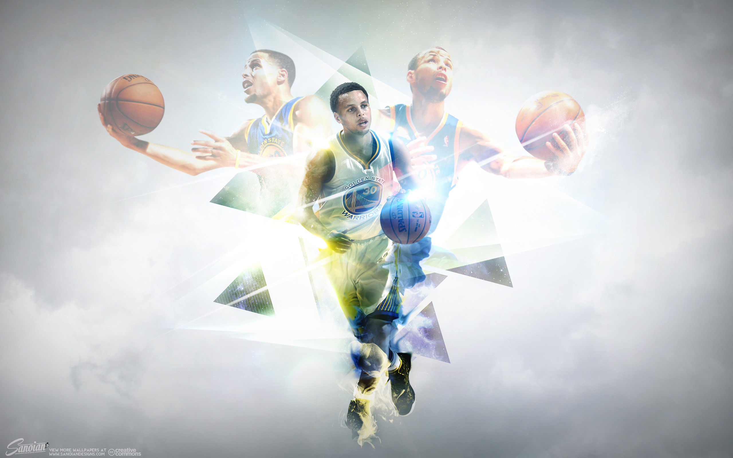 Stephen Curry, Golden State Warriors, Pallone da basket, Arte digitale, wallpaper desktop 2K