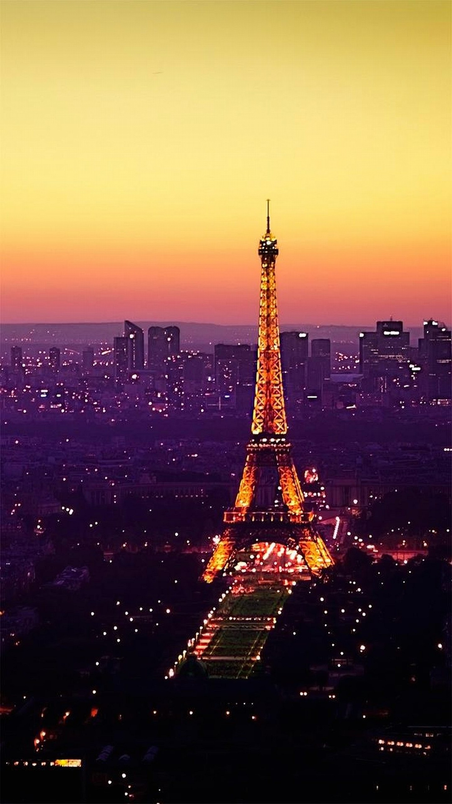 Torre Eiffel, Parigi, Francia, Tramonto, Città, Notte, schermata Home LG G3