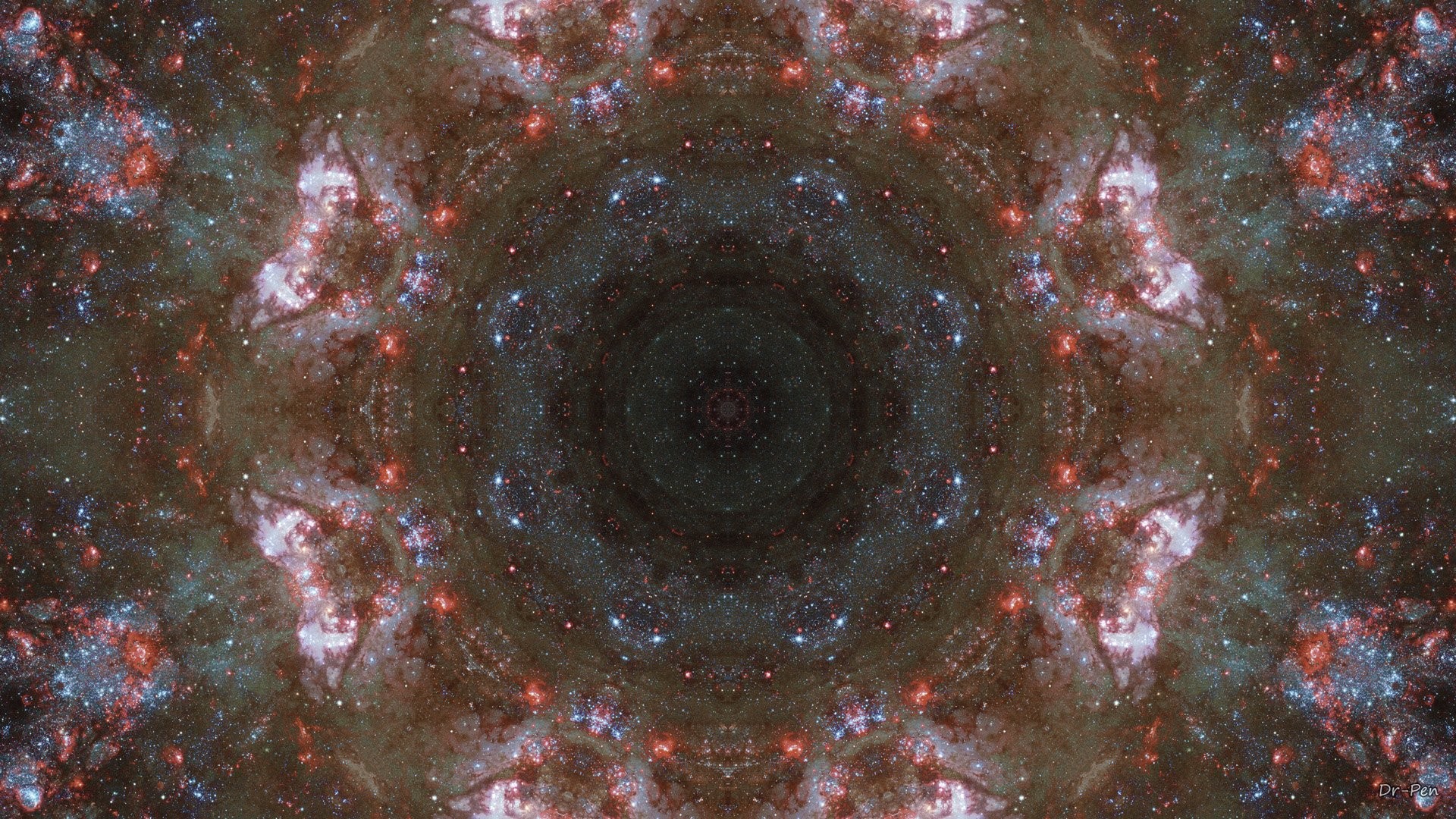 Caleidoscopio, Mandala, Nebulosa, Spazio, Full HD, sfondo per portatile