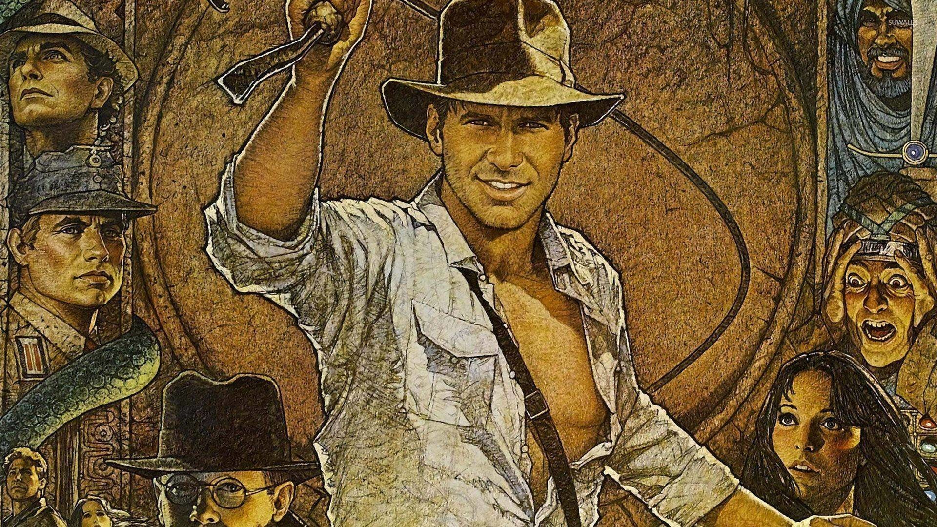 Indiana Jones, Harrison Ford, I predatori dell'arca perduta, Frusta, Locandina, sfondo desktop