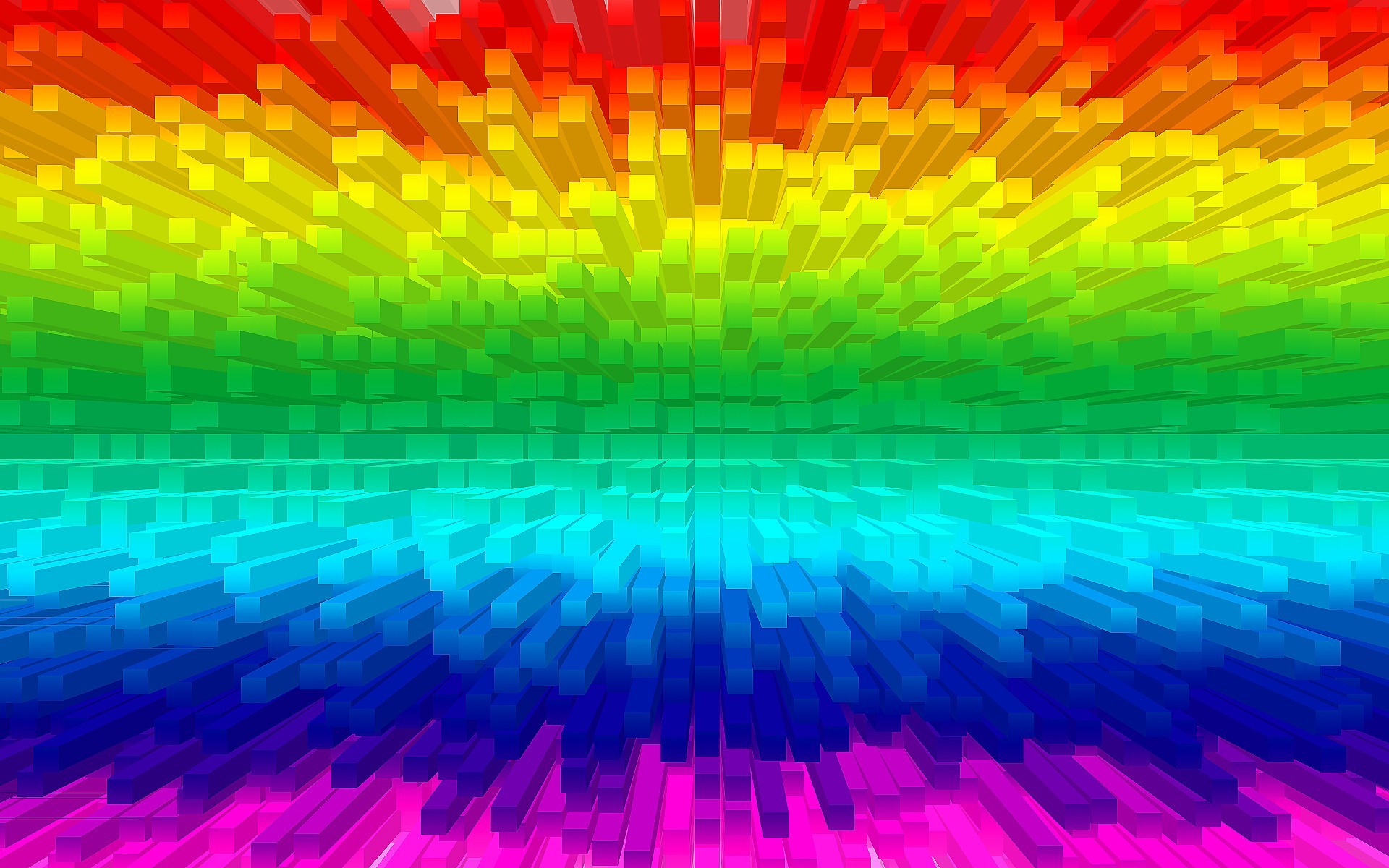 Cubi 3D, Arcobaleno, Pixel, 1920x1200, immagine di sfondo