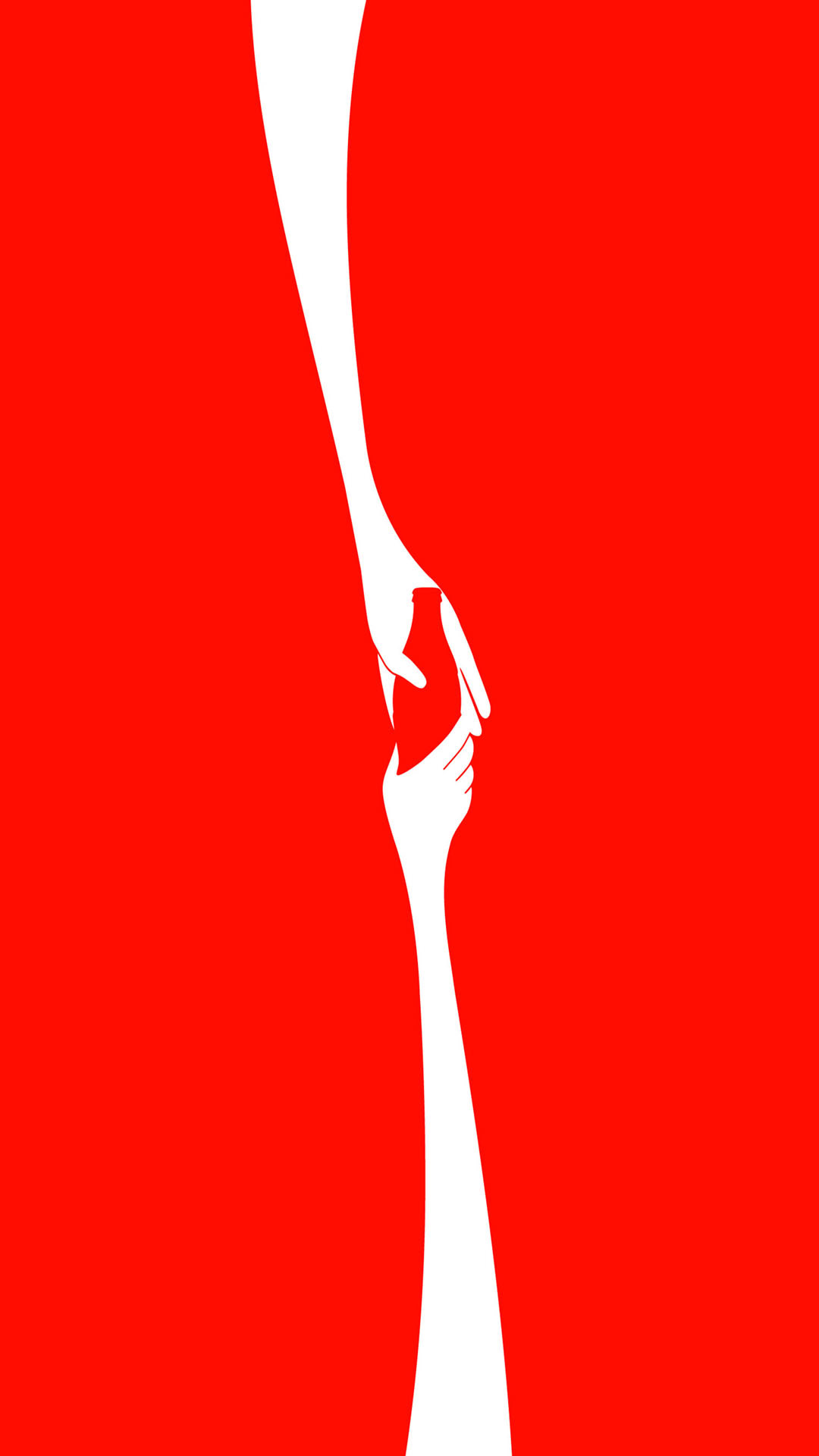 Coca-Cola, Bottiglia contour, Minimalismo, Rosso e bianco, Full HD, schermata di blocco del cellulare