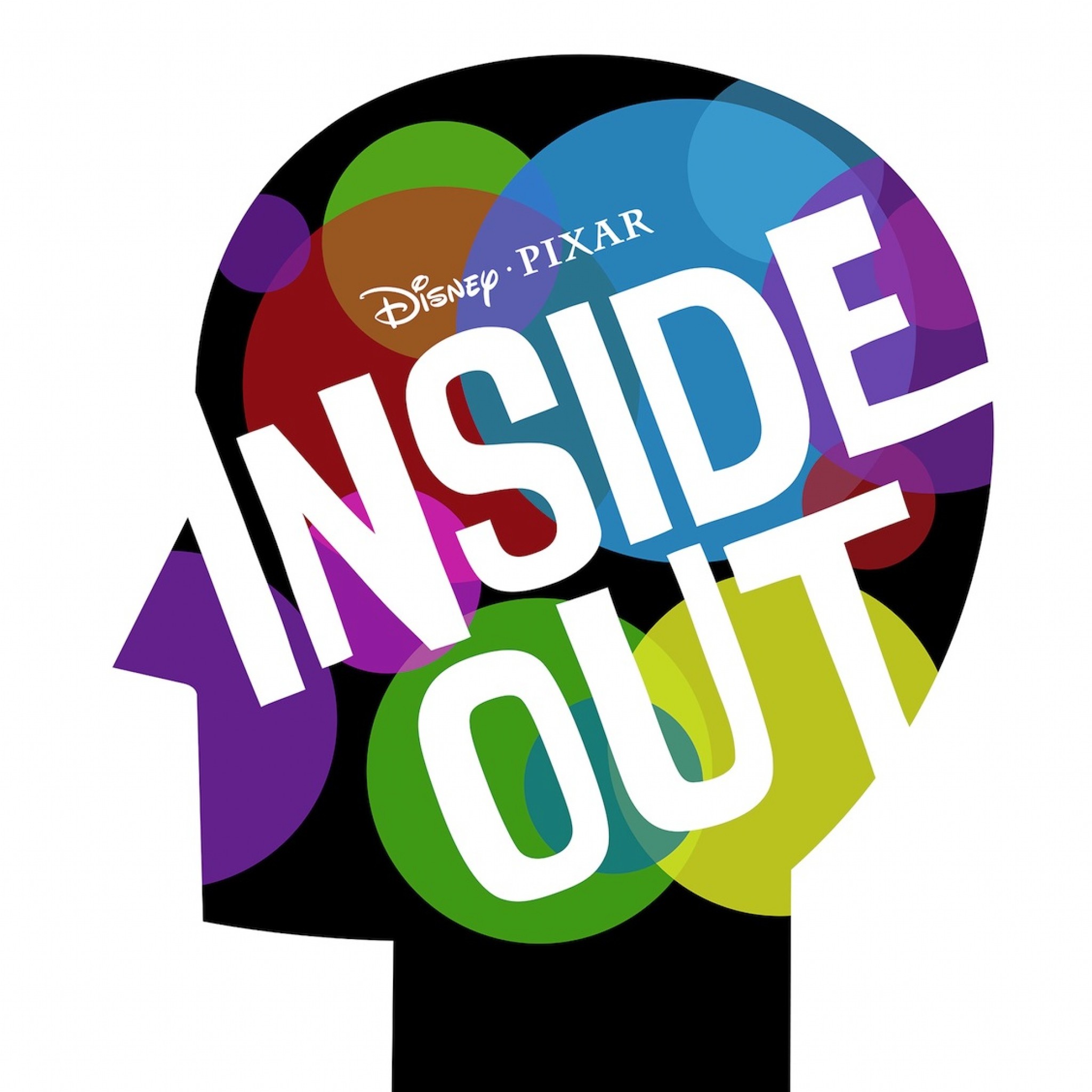 Inside Out, Disney Pixar, Logo, Silhouette della testa, Sfondo bianco, schermata di blocco iPad