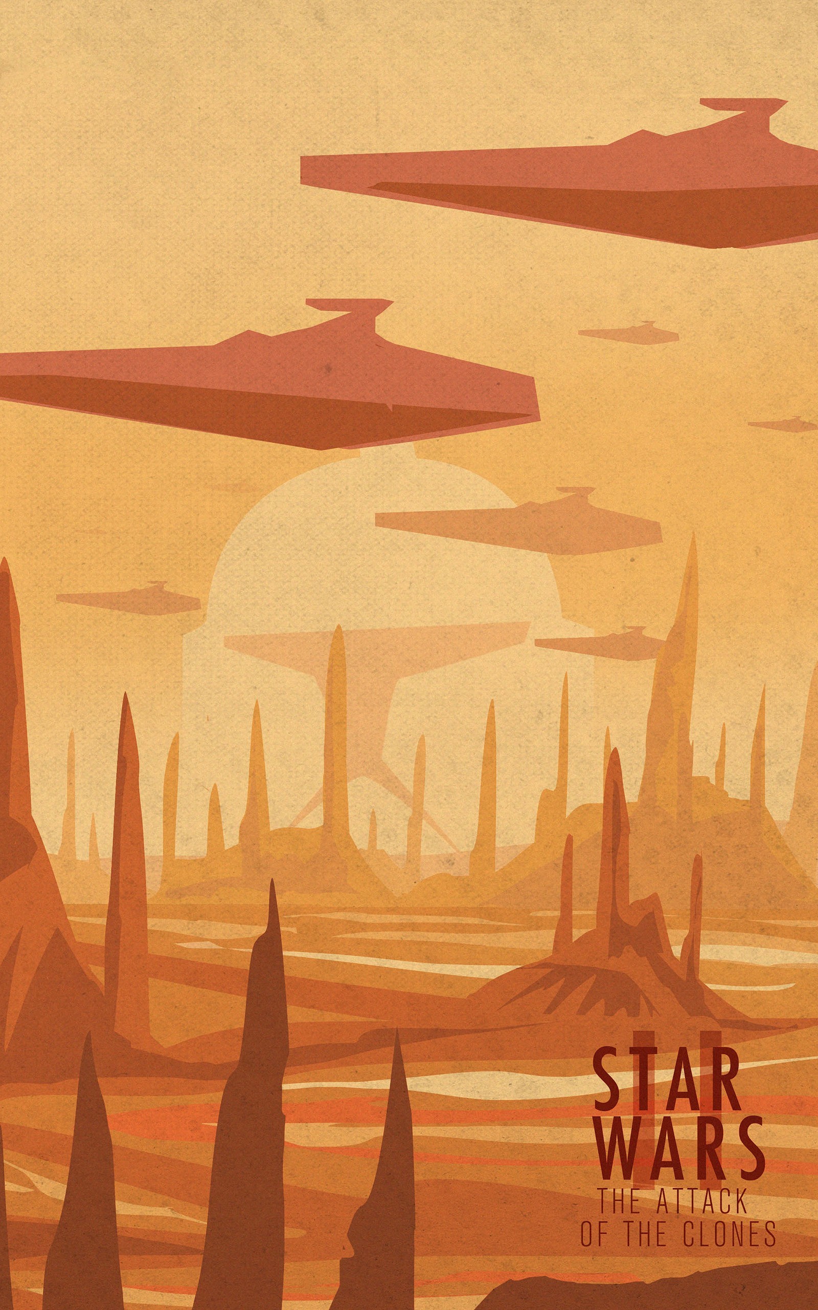 Star Destroyer, Jakku, Star Wars, Poster, Arancione, QHD+, sfondo per iPhone e Android