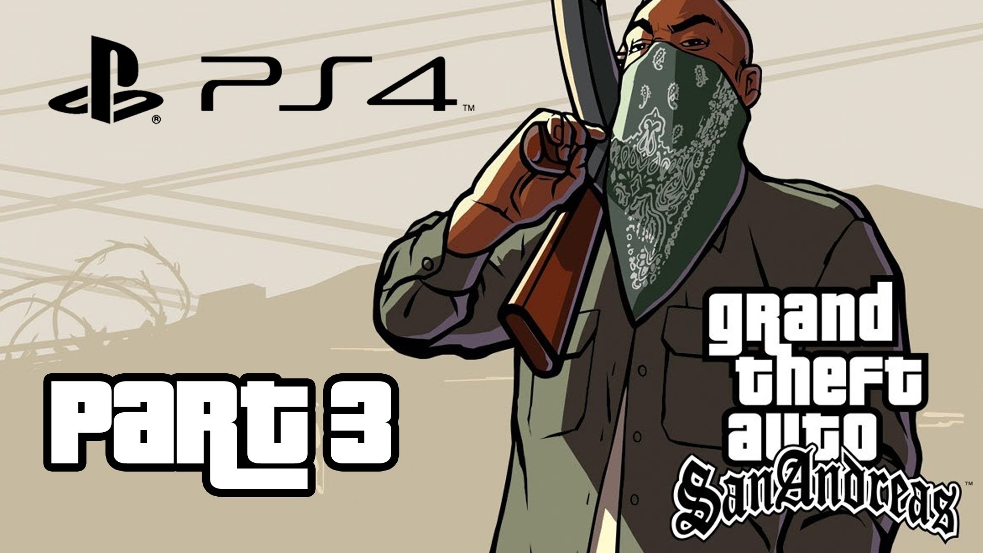 GTA San Andreas, PS4, Bandana, Part 3, Logo, Full HD, sfondo desktop