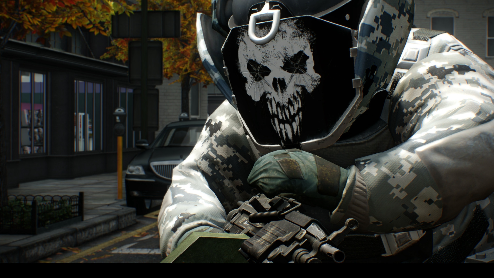 Payday 2, Mimetica, Maschera teschio, Fucile, Full HD, sfondo per portatile