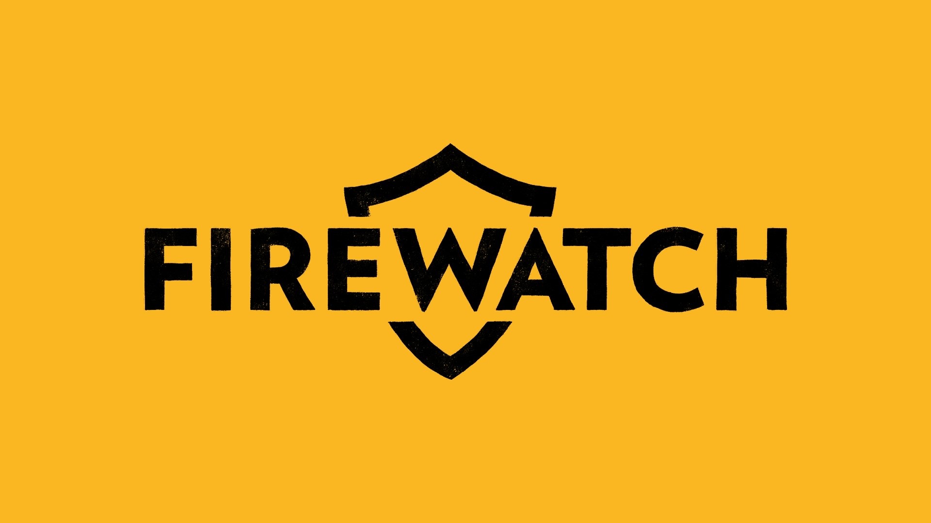 Firewatch, Logo, Sfondo giallo, Full HD, wallpaper per computer