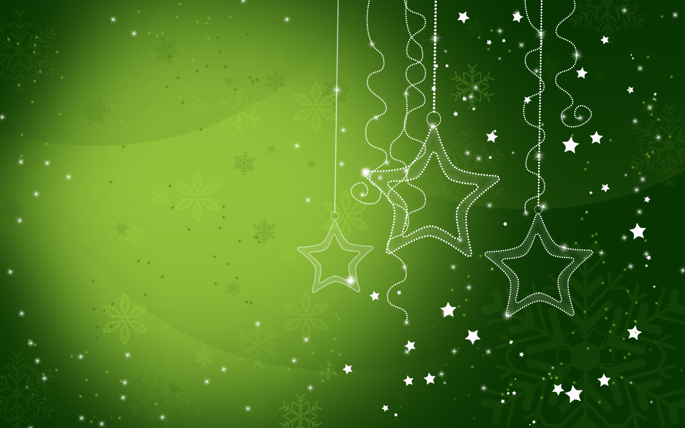 Stelle appese, Verde, Illustrazione vettoriale, 2880x1800, sfondo MacBook Pro