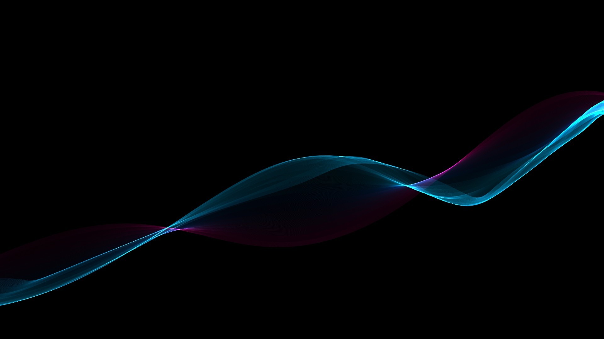 Onda luminosa, Sfondo nero, Azzurro, Astratto, 16:9 Full HD, wallpaper widescreen
