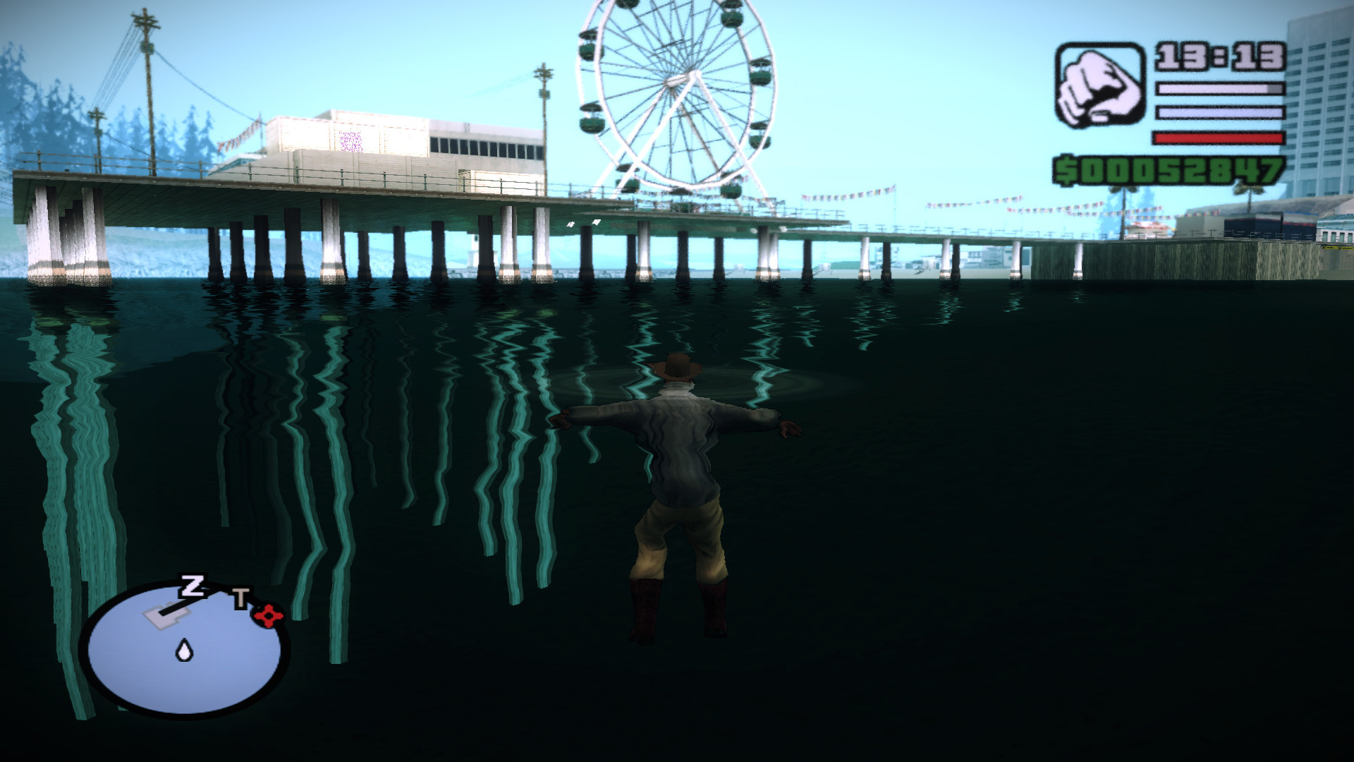 GTA San Andreas, Santa Maria Beach, Molo, Ruota panoramica, Gameplay, sfondo desktop Full HD