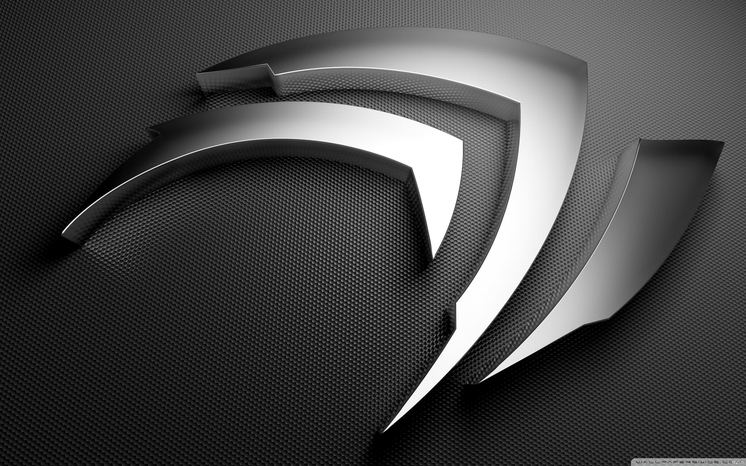 Logo Nvidia, Nvidia, Argento, 3D, 2560x1600, sfondo per PC