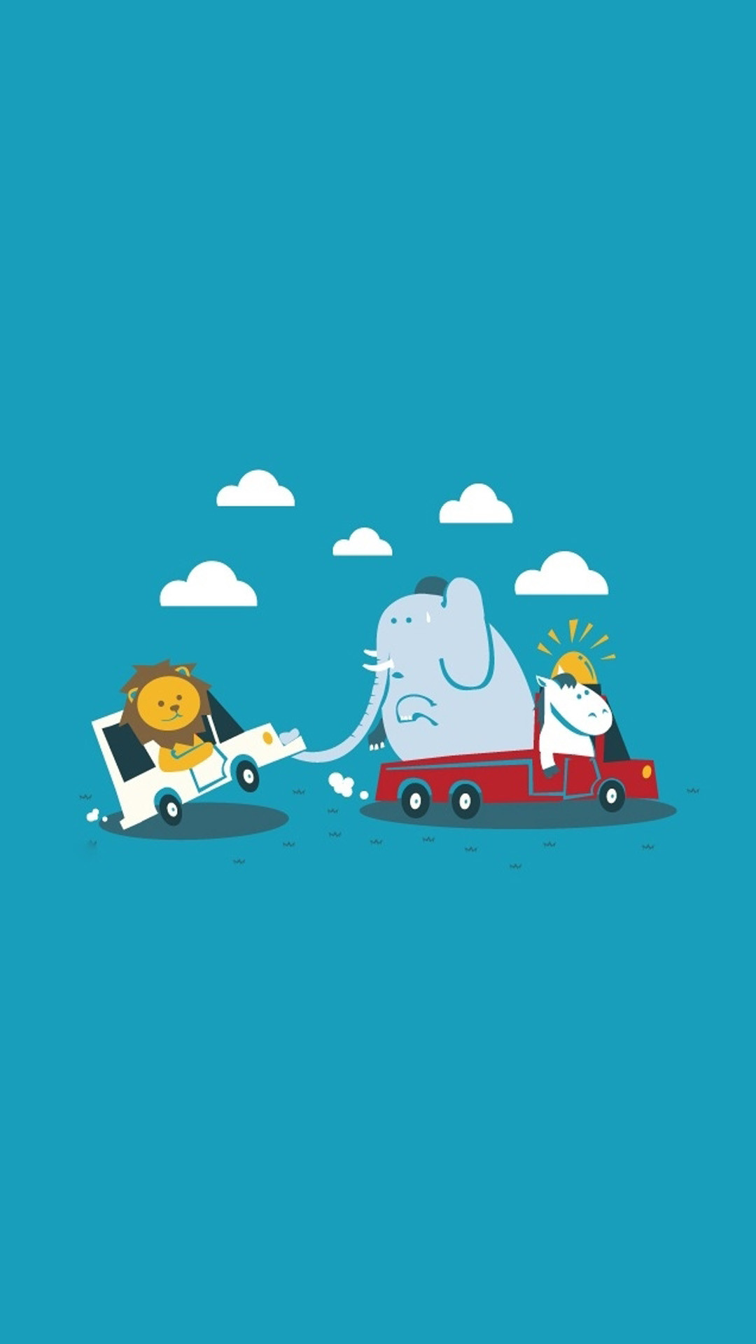 Elefante, Animali, Illustrazione, Turchese, wallpaper iPhone 6
