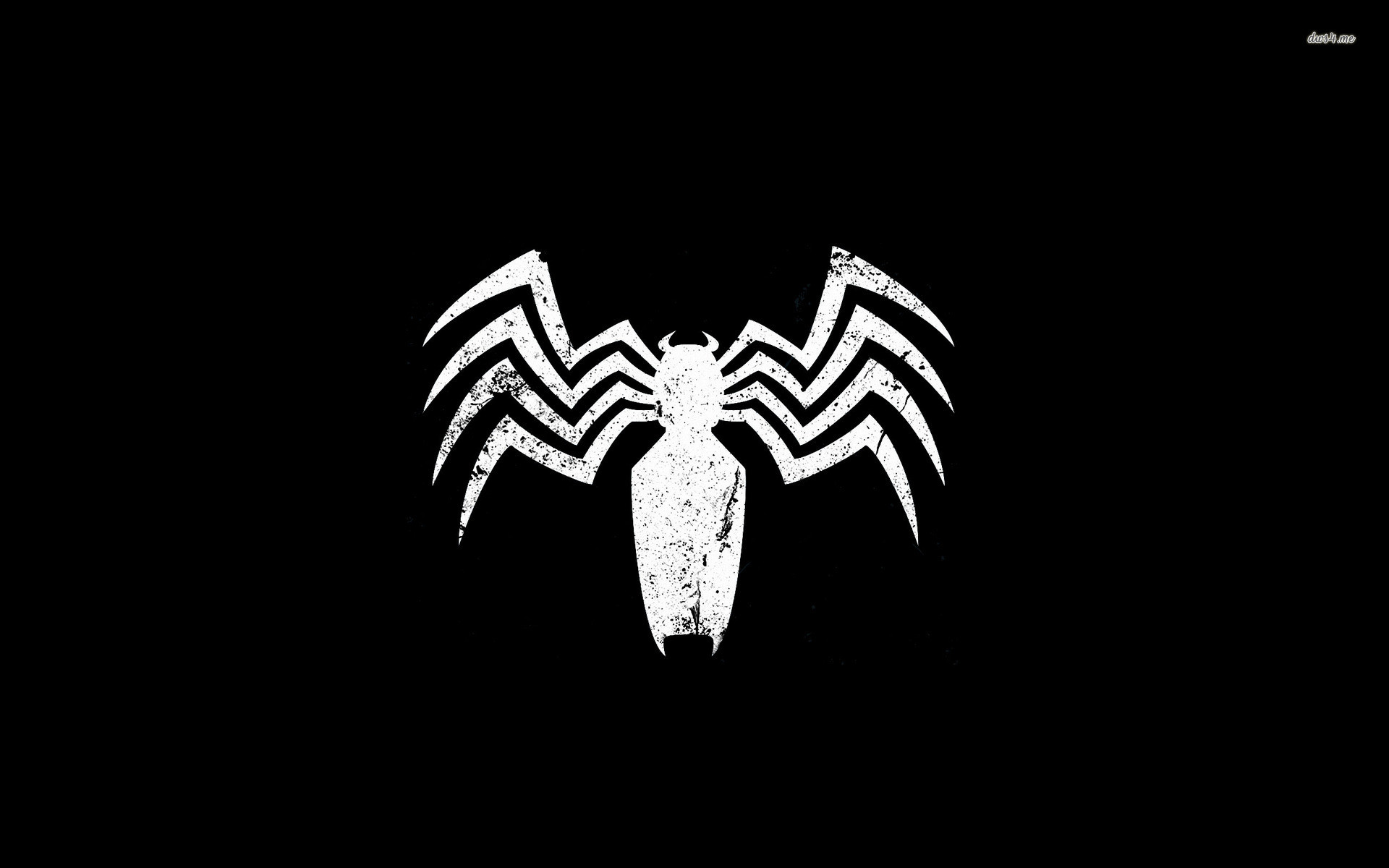 Simbolo di Venom, Venom, Ragno bianco, Sfondo nero, 16:10 Full HD, wallpaper widescreen