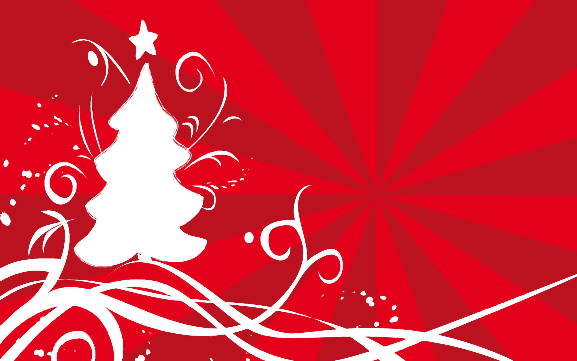Albero di Natale, Natale, Sfondo rosso, Raggi, Decorazioni, 1920x1200, wallpaper desktop