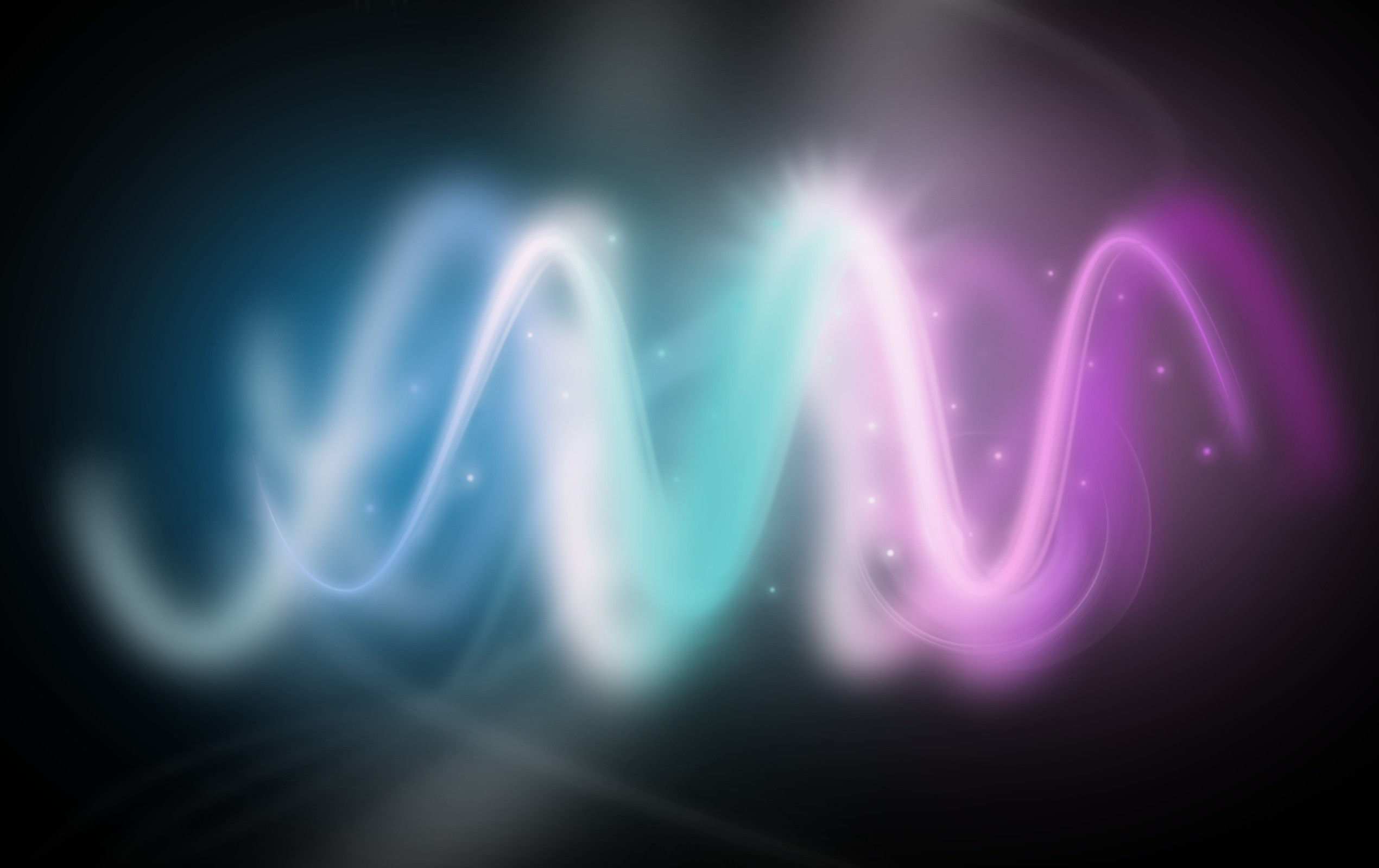 Onda luminosa, Viola, Azzurro, Sfondo nero, Full HD, wallpaper per computer