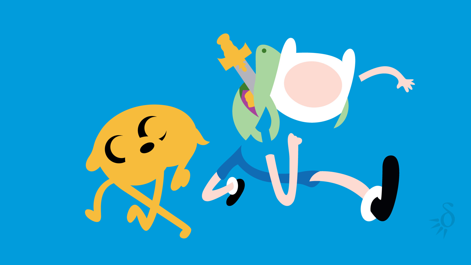 Finn, Jake il cane, Adventure Time, Azzurro, 1920x1080, wallpaper desktop