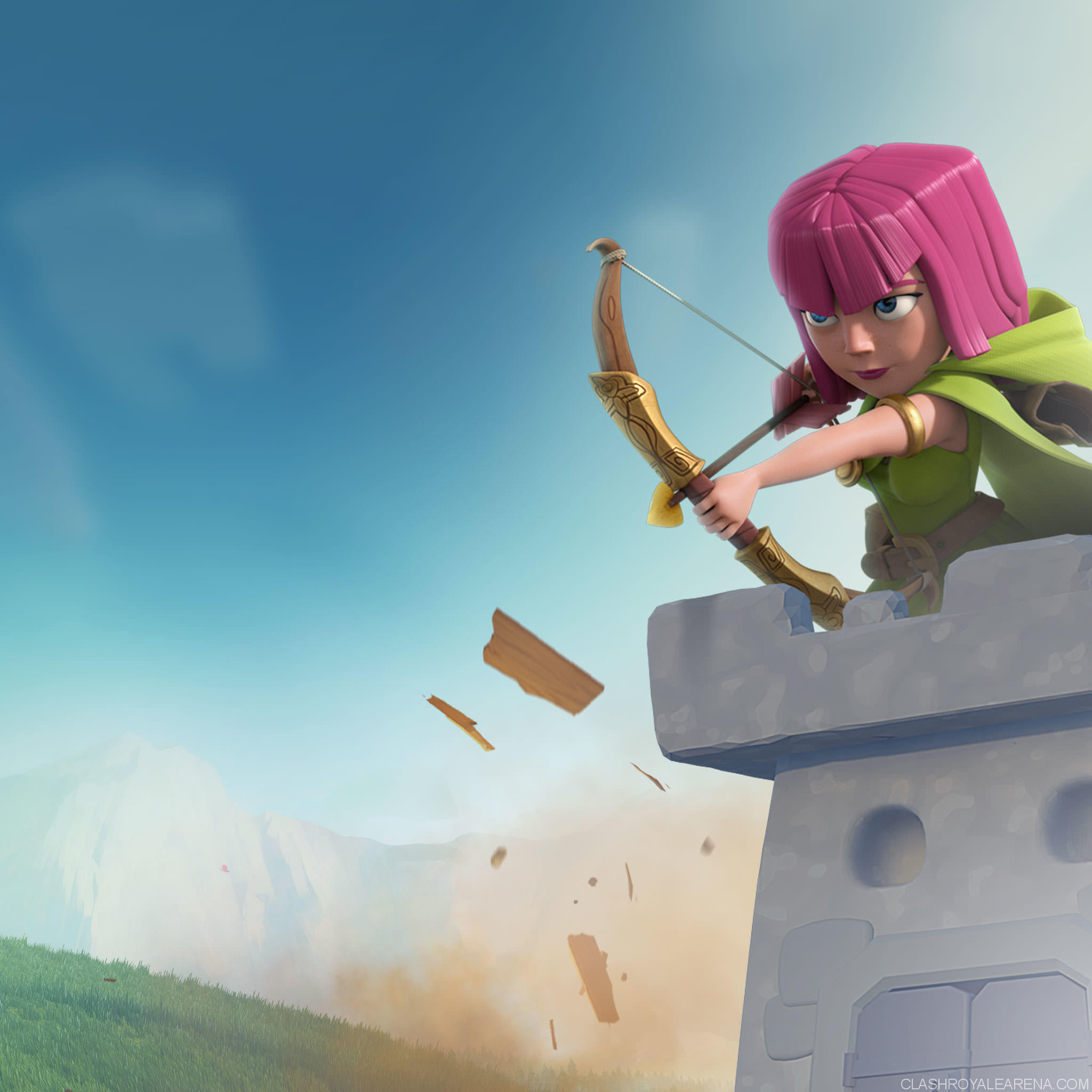 Clash Royale, Arciera, Torre, Arco, Full HD, schermata di blocco iPad