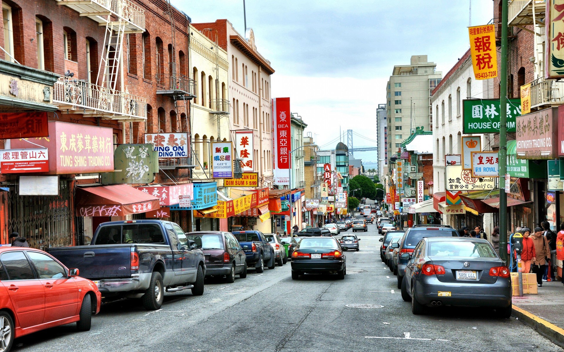 Chinatown, San Francisco, Strada, Insegne, 1920x1200, sfondo MacBook Pro