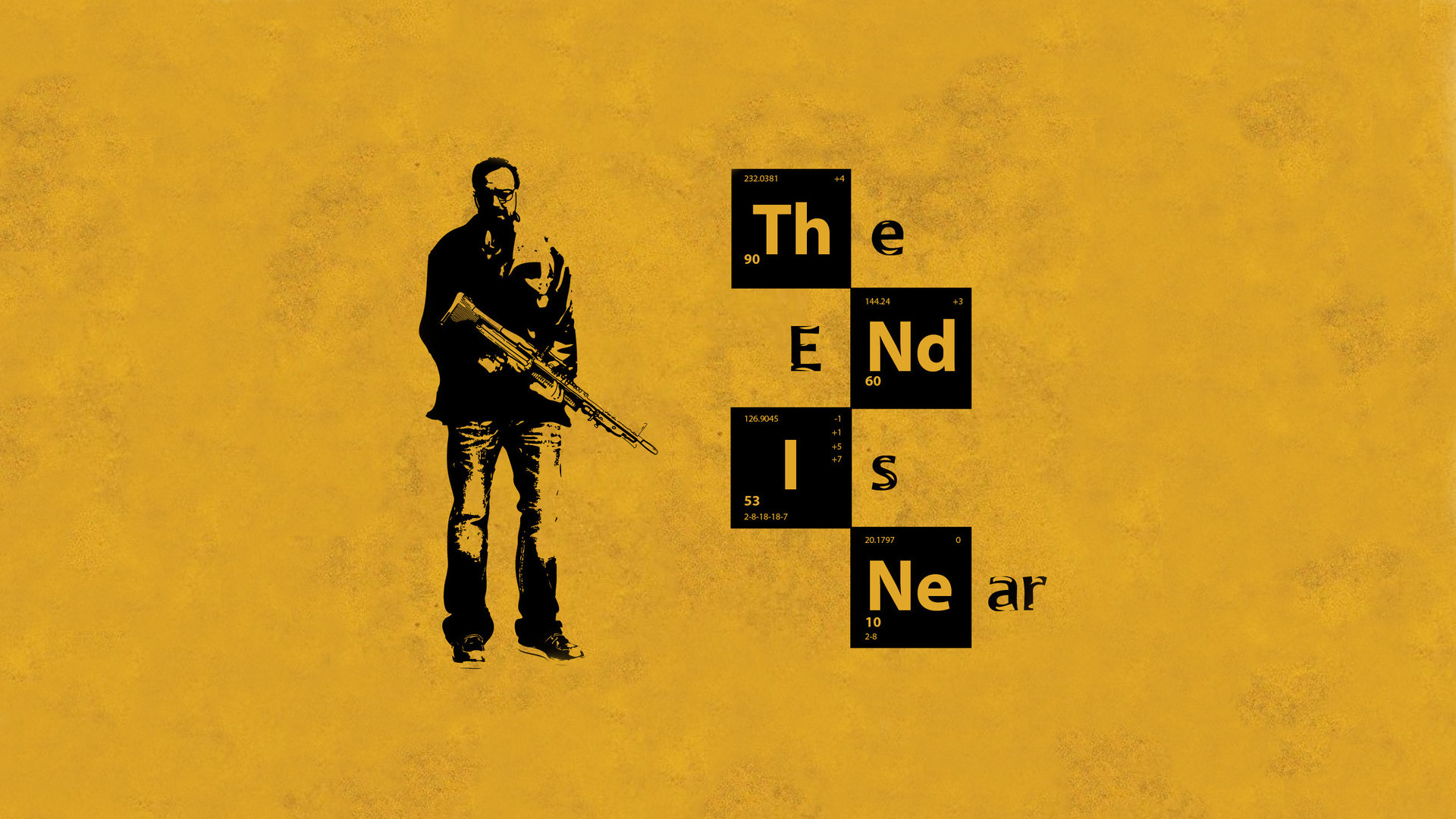 Walter White, Breaking Bad, The End Is Near, Silhouette, Giallo, sfondo desktop 1080p